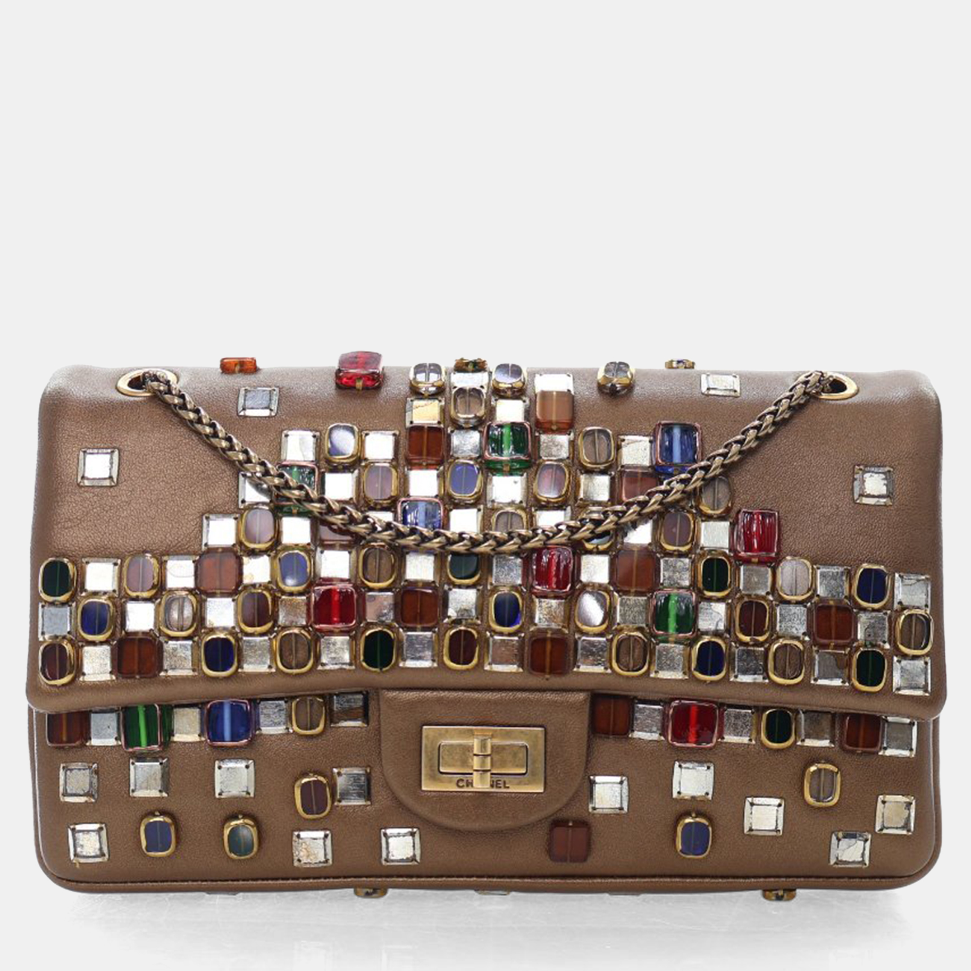 Pre-owned Chanel Calfskin Paris-byzance Reissue 2.55 Double Flap Bag 225 In Brown