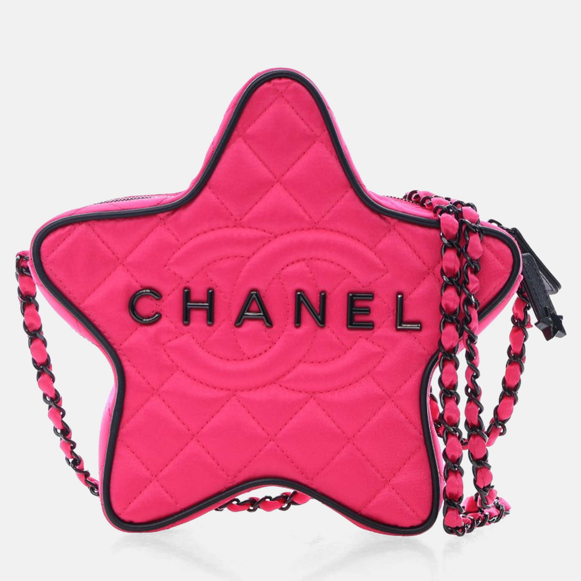 

Chanel Pink Satin Walk Of Fame Star Crossbody Bag