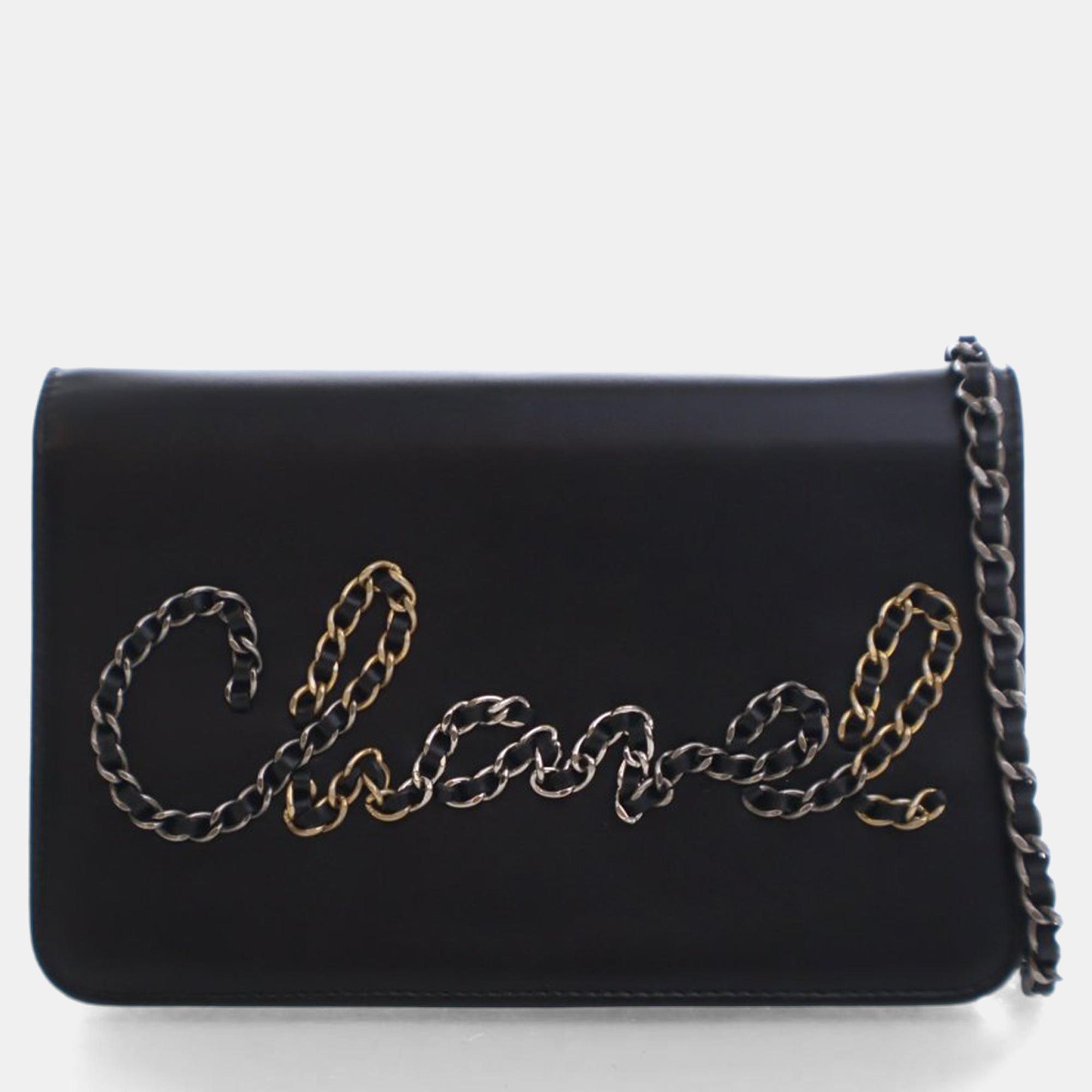 

Chanel Lambskin Written In Chain Wallet On Chain (WOC), Black