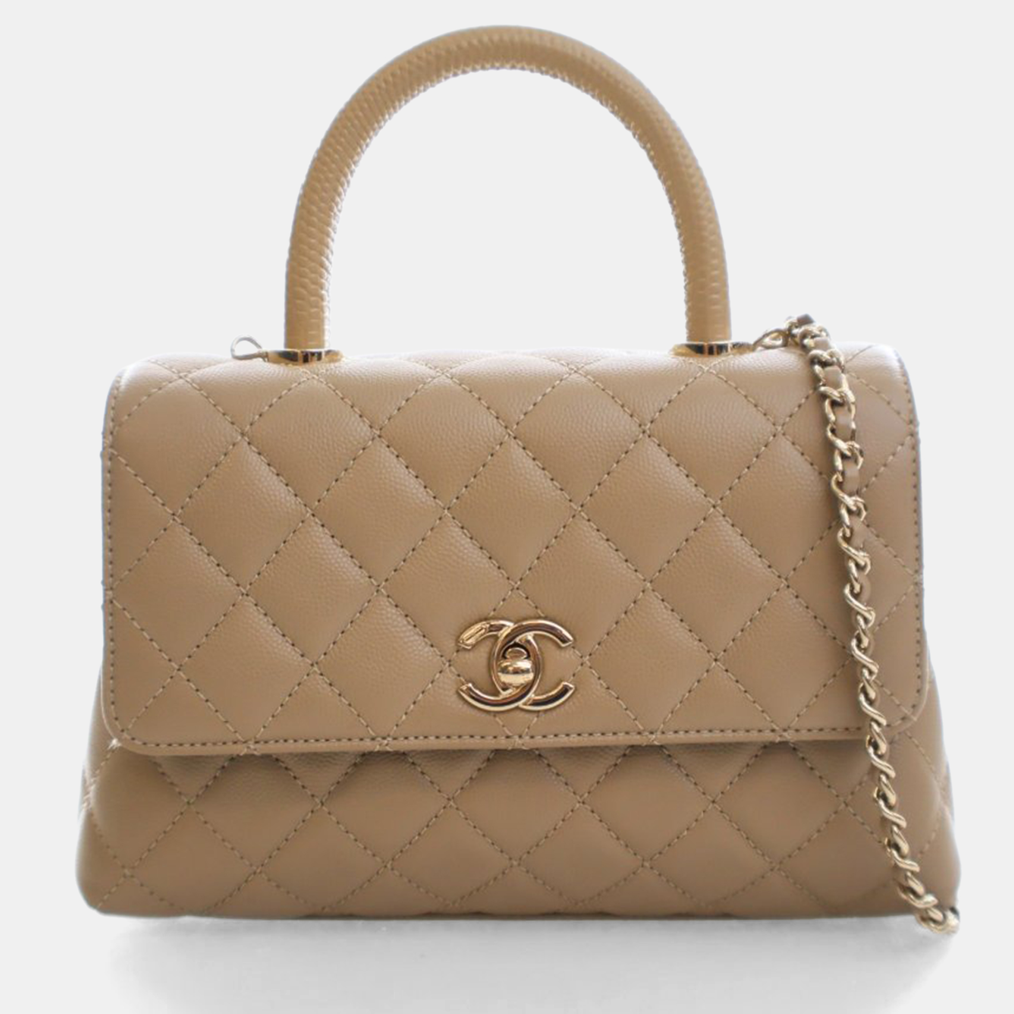 

Chanel Small Caviar Coco Handle, Beige