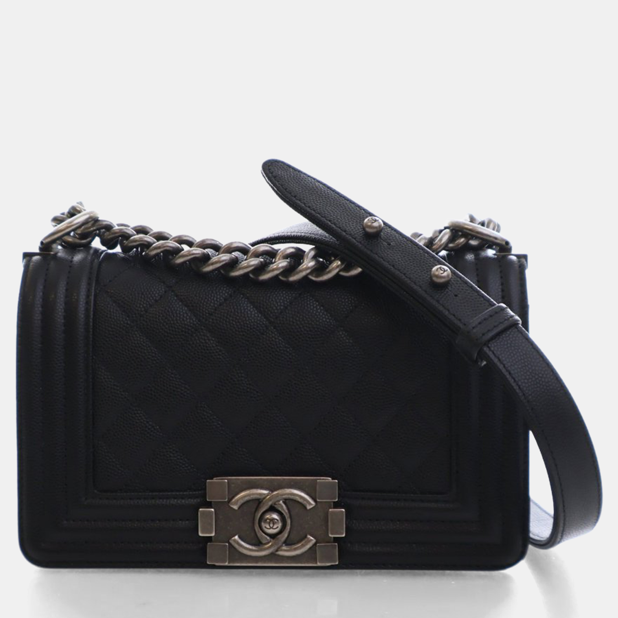 

Chanel Small Caviar Boy Bag, Black