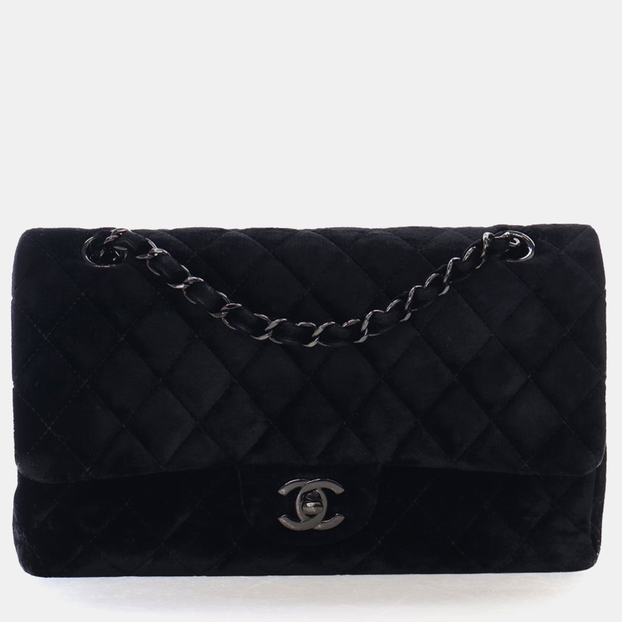 

Chanel Medium Velvet Classic Double Flap Bag, Black