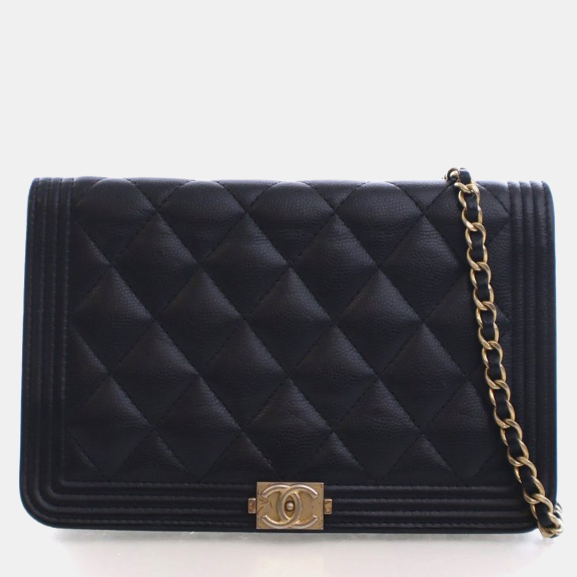 

Chanel Caviar Boy Wallet On Chain (WOC), Black