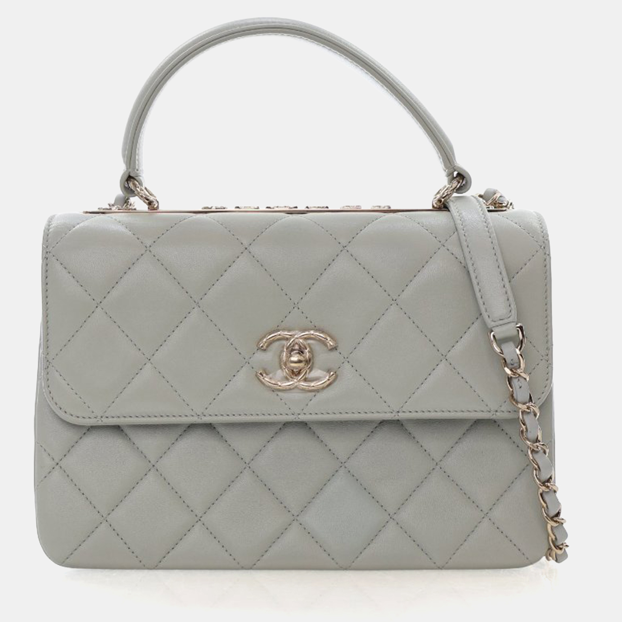 

Chanel Small Lambskin Trendy CC Top Handle Bag, Grey