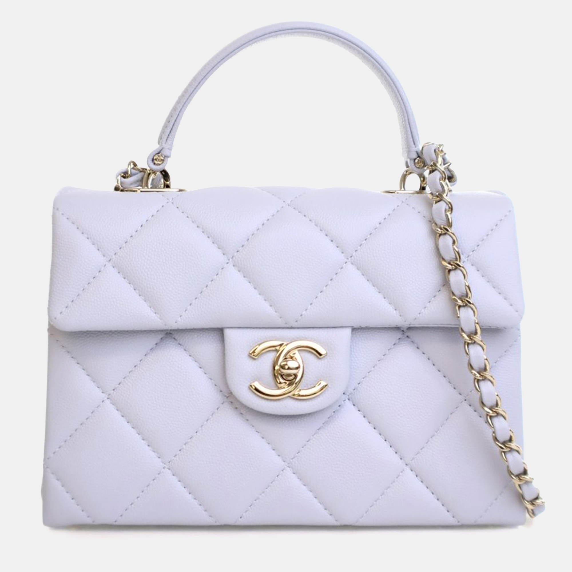 

Chanel Small Caviar Retro Twist Top Handle Bag, Blue