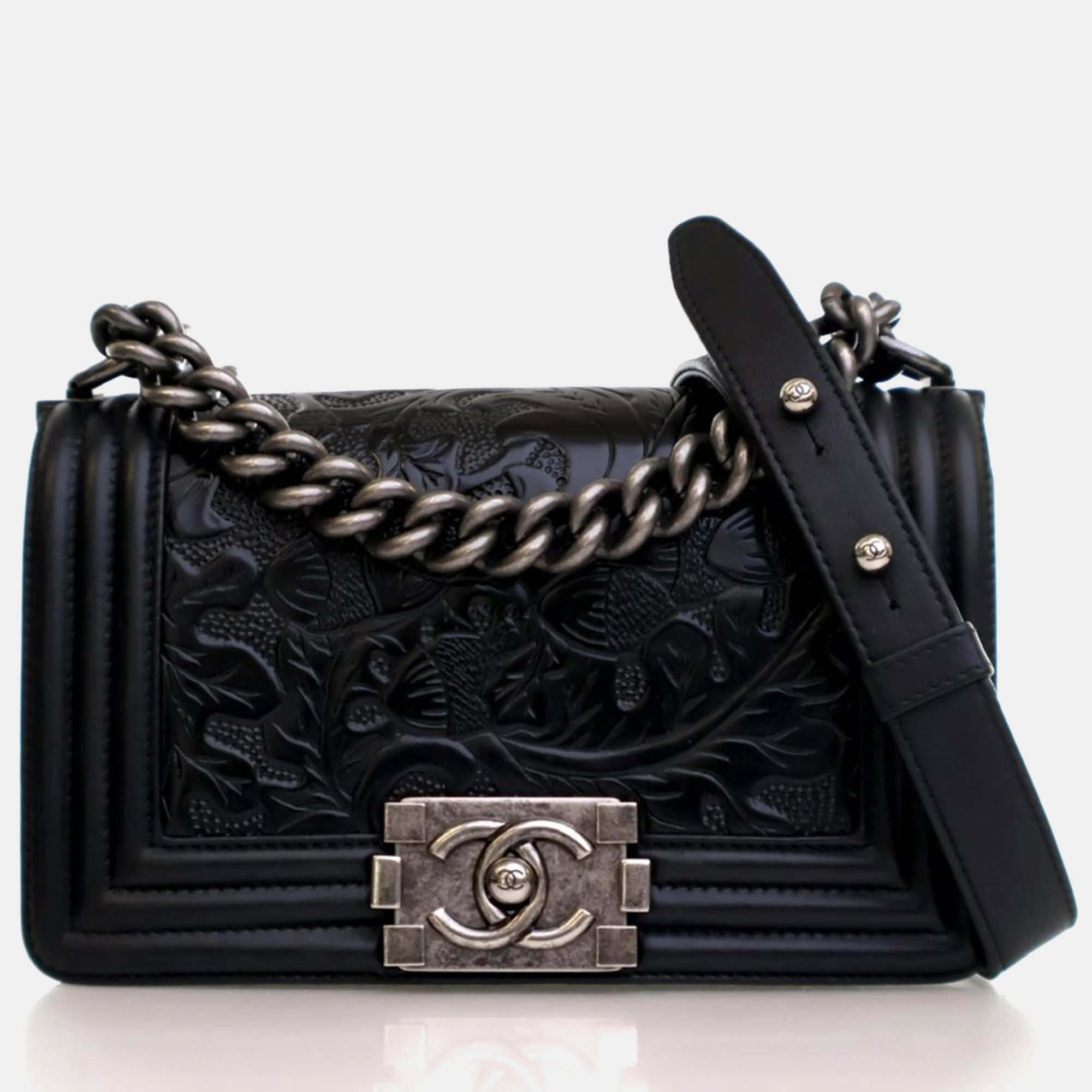 

Chanel Small Calfskin Cordoba Boy Bag, Black