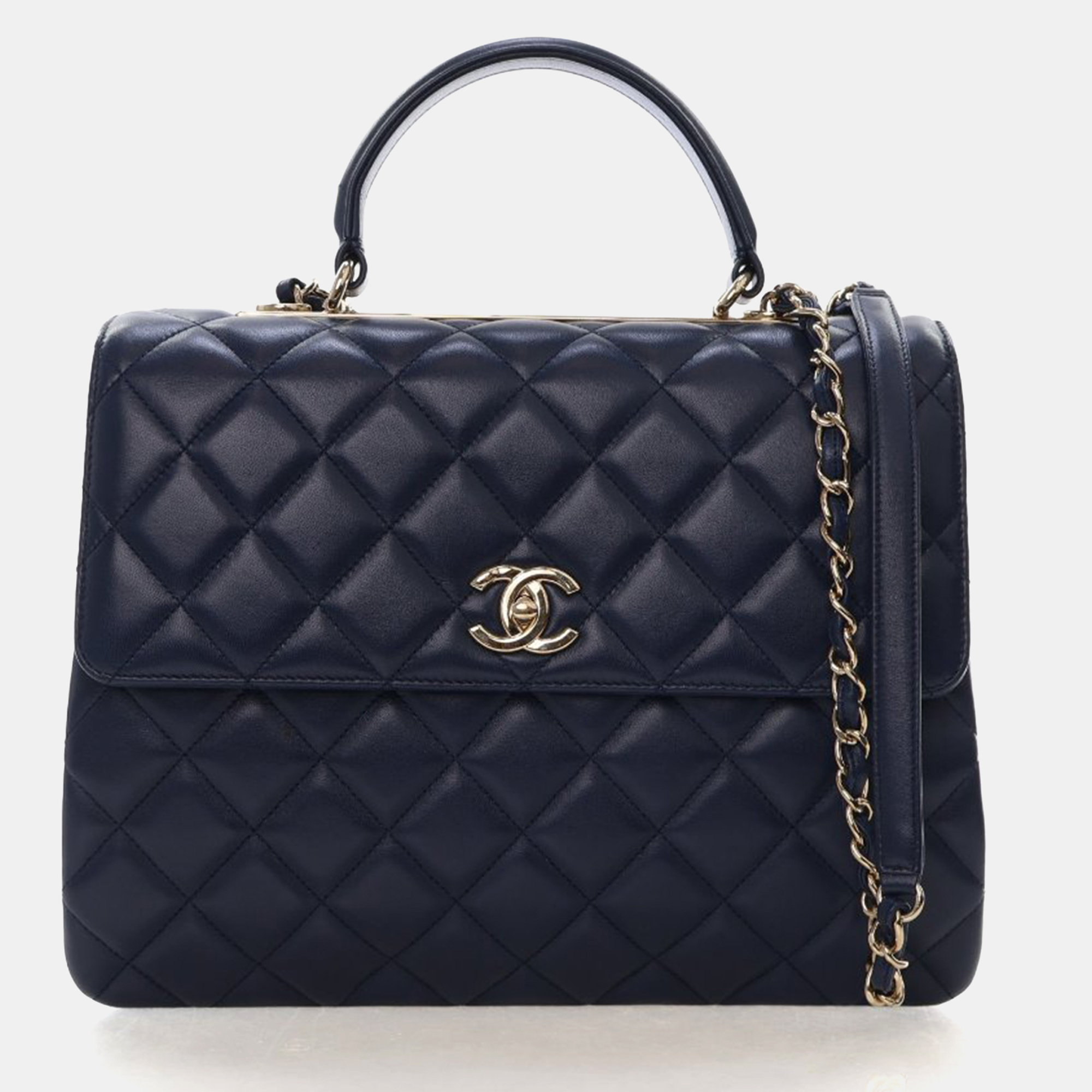 

Chanel Large Lambskin Trendy CC Top Handle Bag, Black