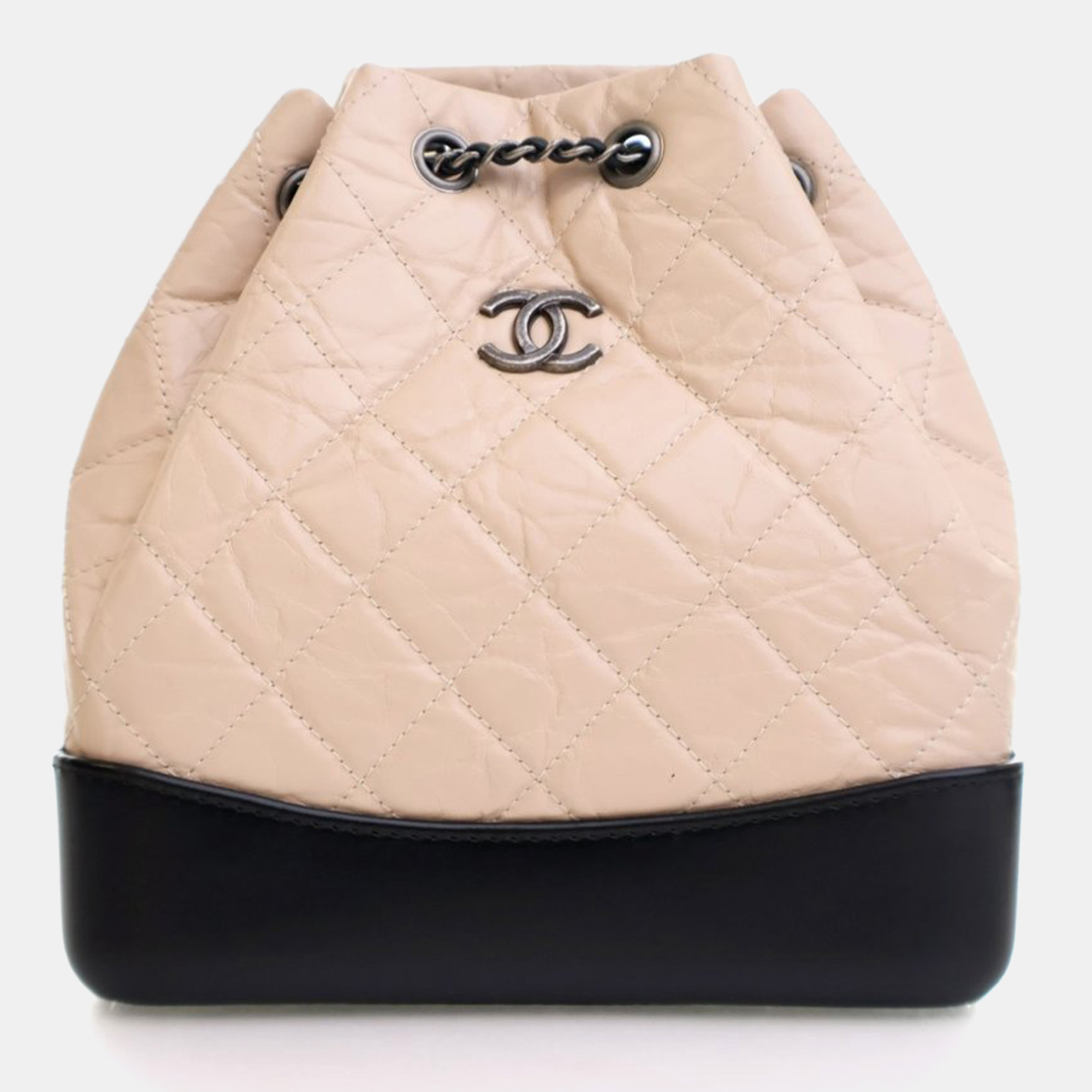 

Chanel Small Beige Aged Calfskin Gabrielle Backpack