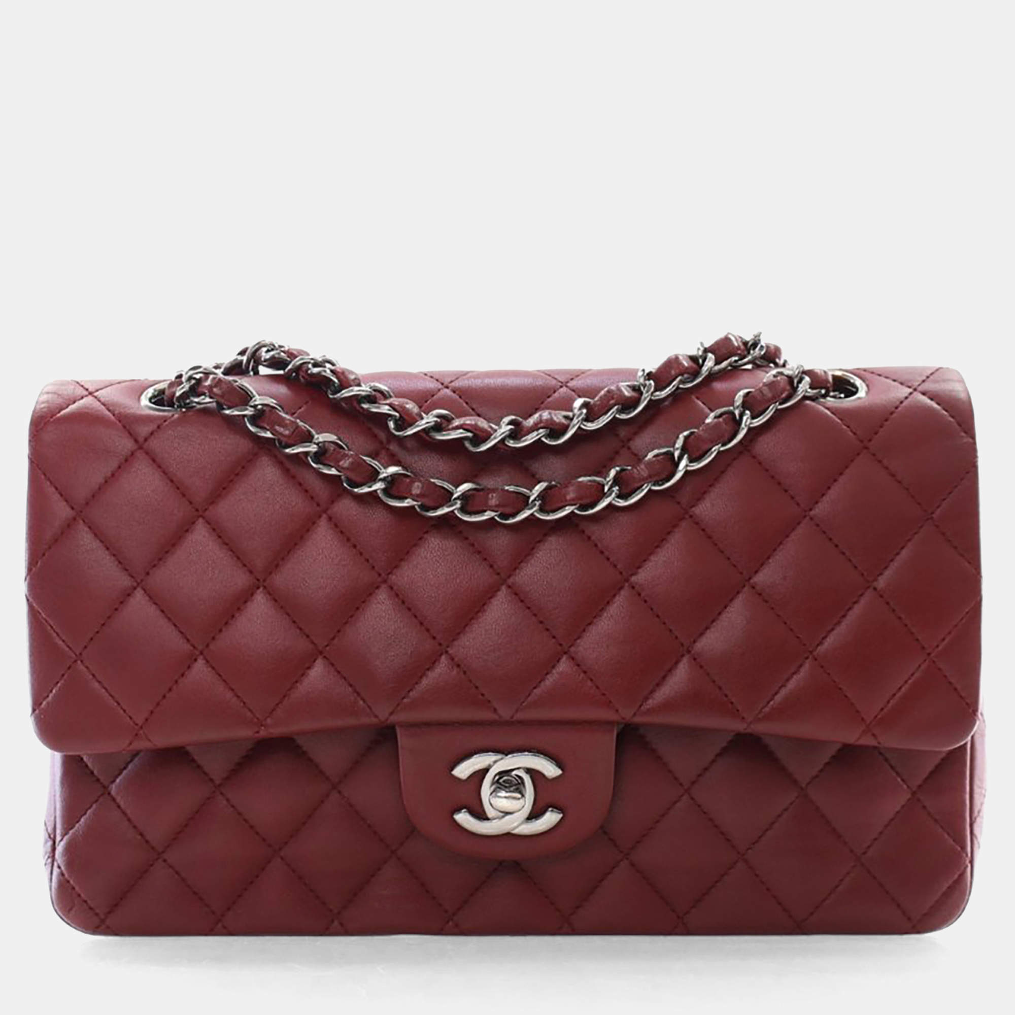 

Chanel Medium Lambskin Classic Double Flap Bag, Red