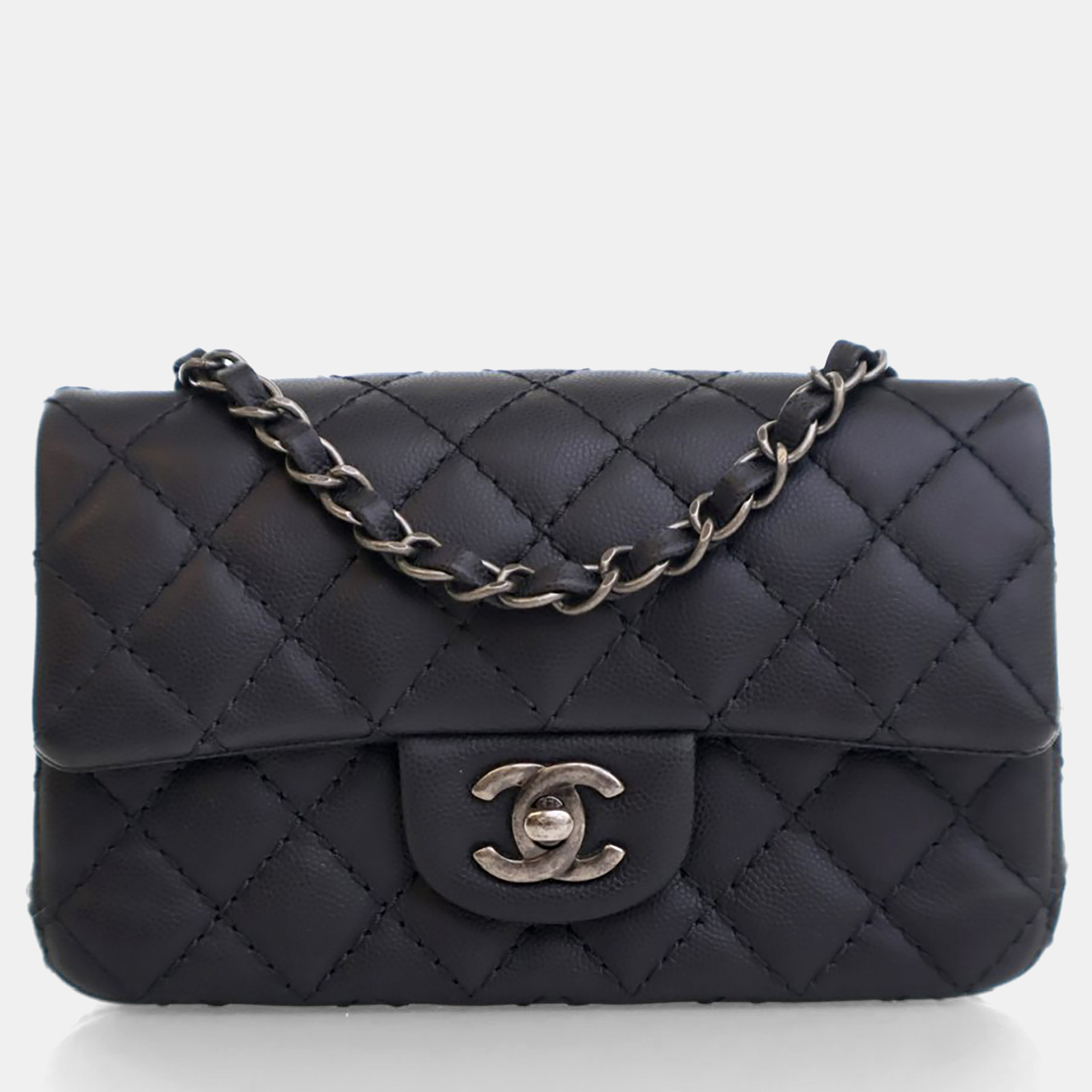 

Chanel Mini Caviar Rectangular Stitch It Flap Bag, Black