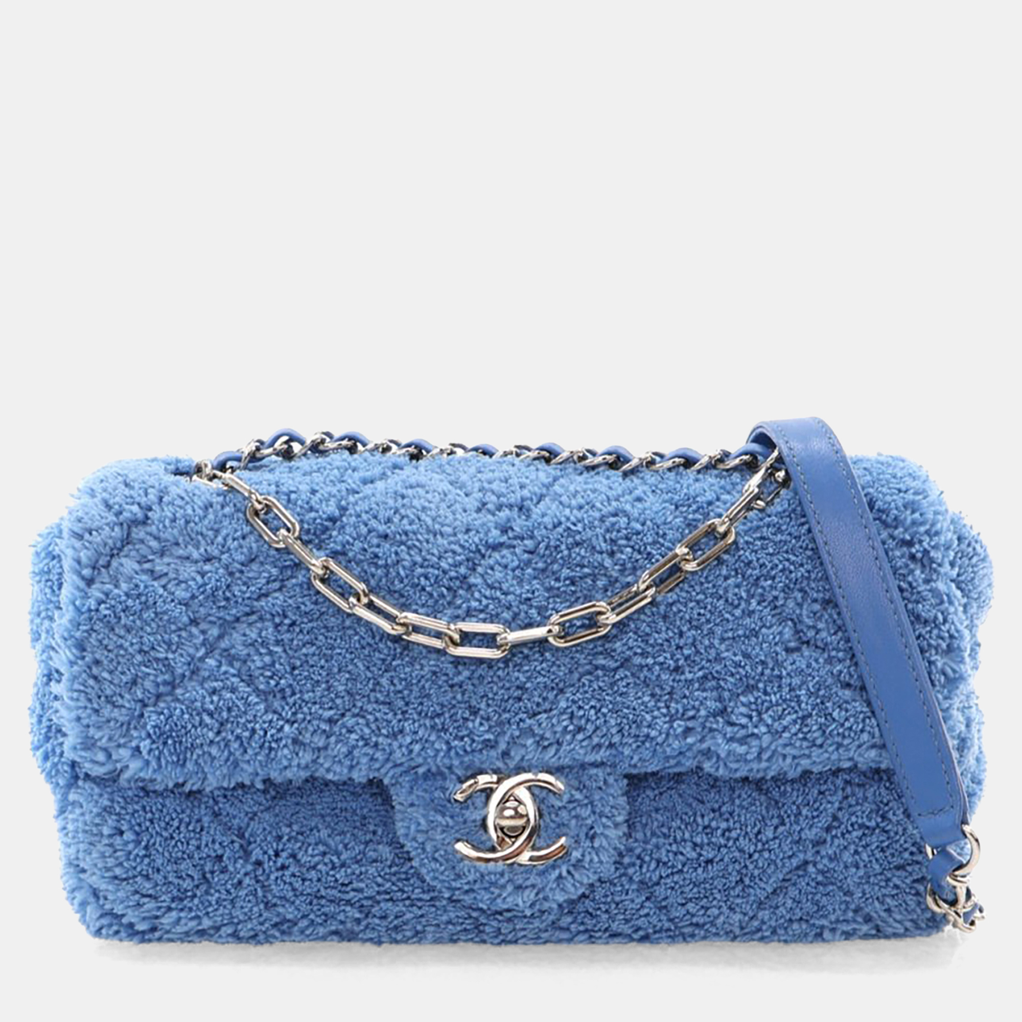 

Chanel Medium Terry Cloth Coco Beach Flap Bag, Blue