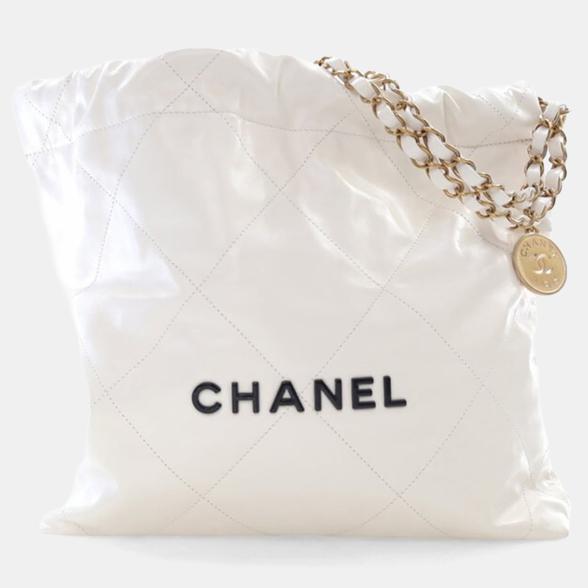 

Chanel Small White Goatskin 22 Hobo