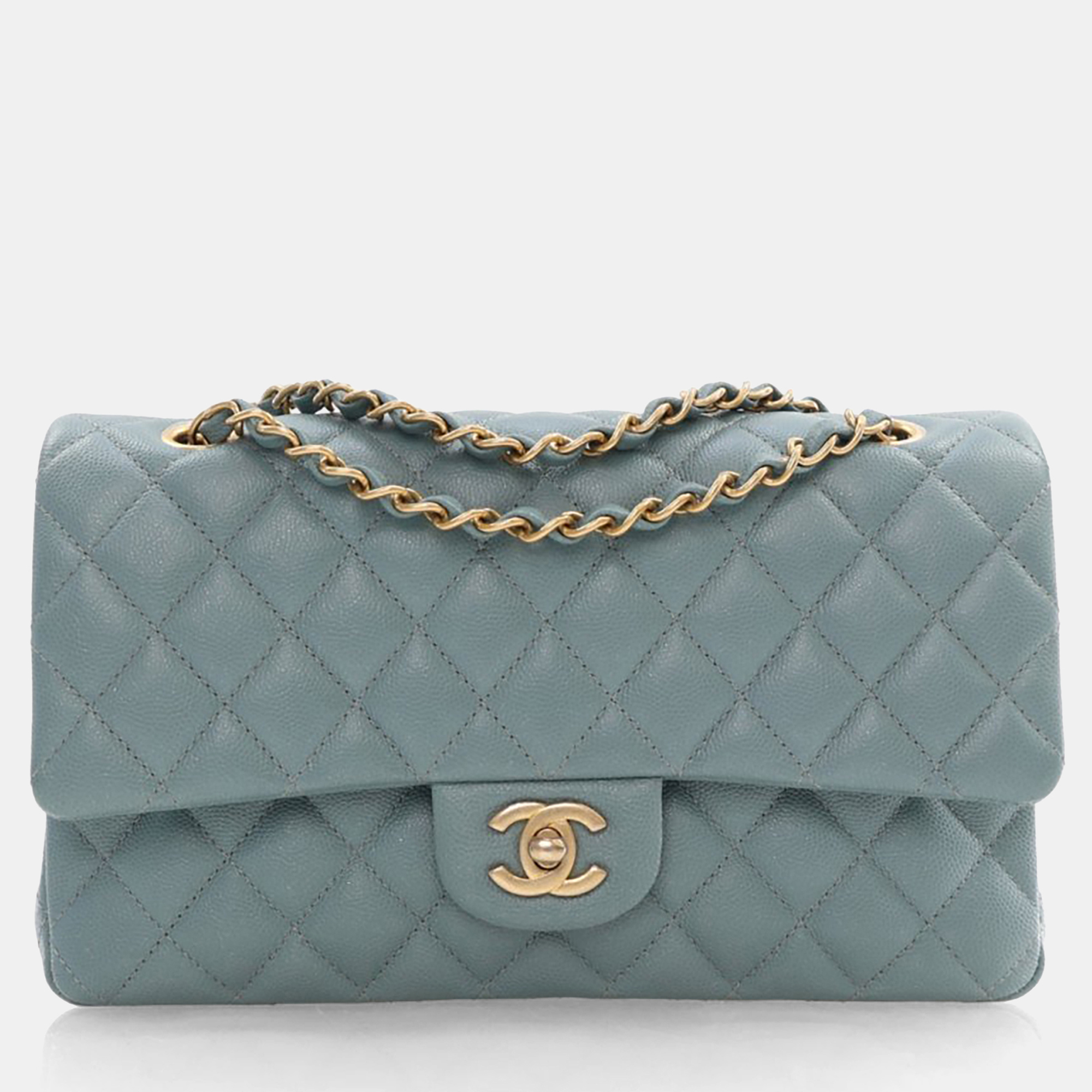 

Chanel Medium Caviar Classic Double Flap Bag, Green