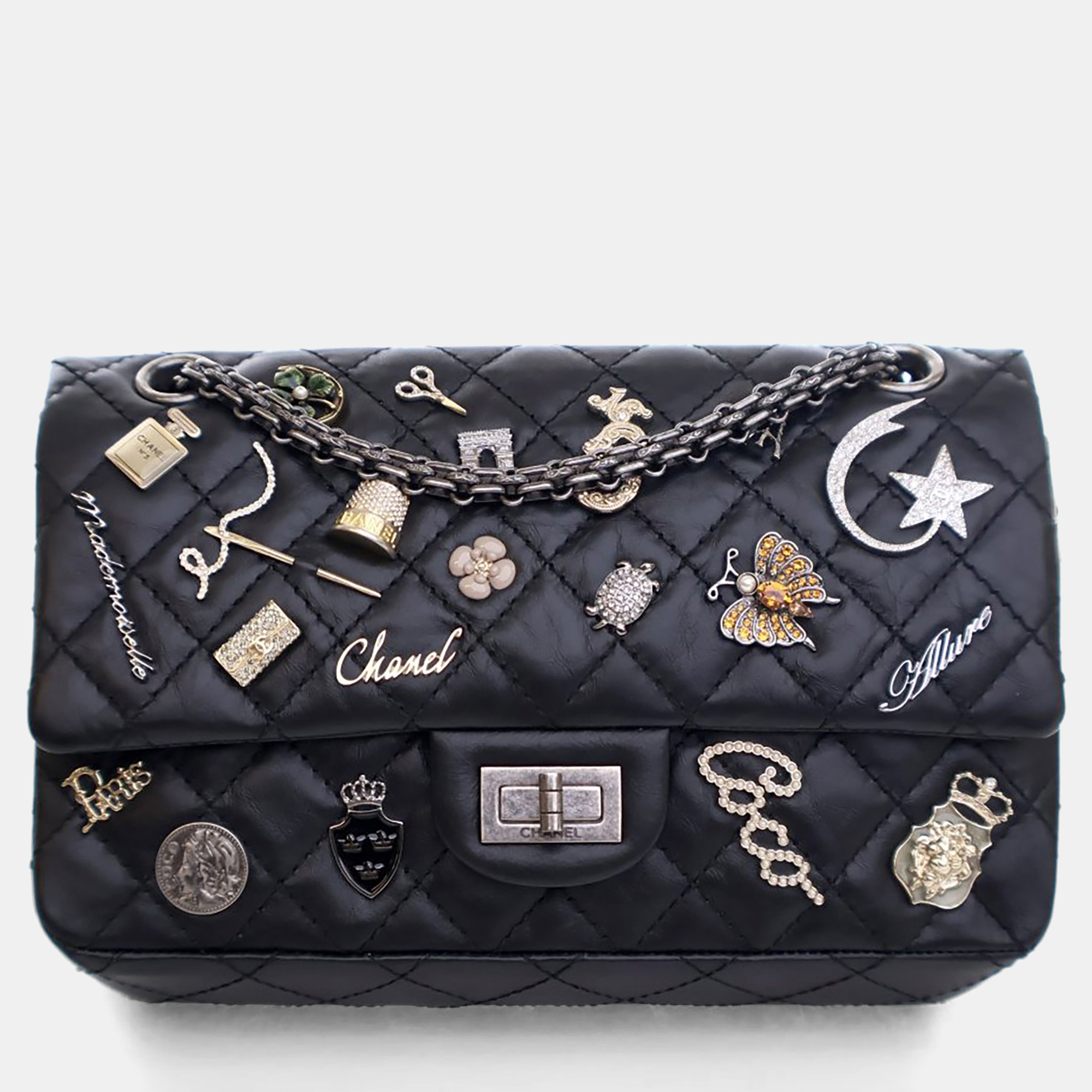 

Chanel Aged Calfskin Lucky Charms Reissue 225, Black