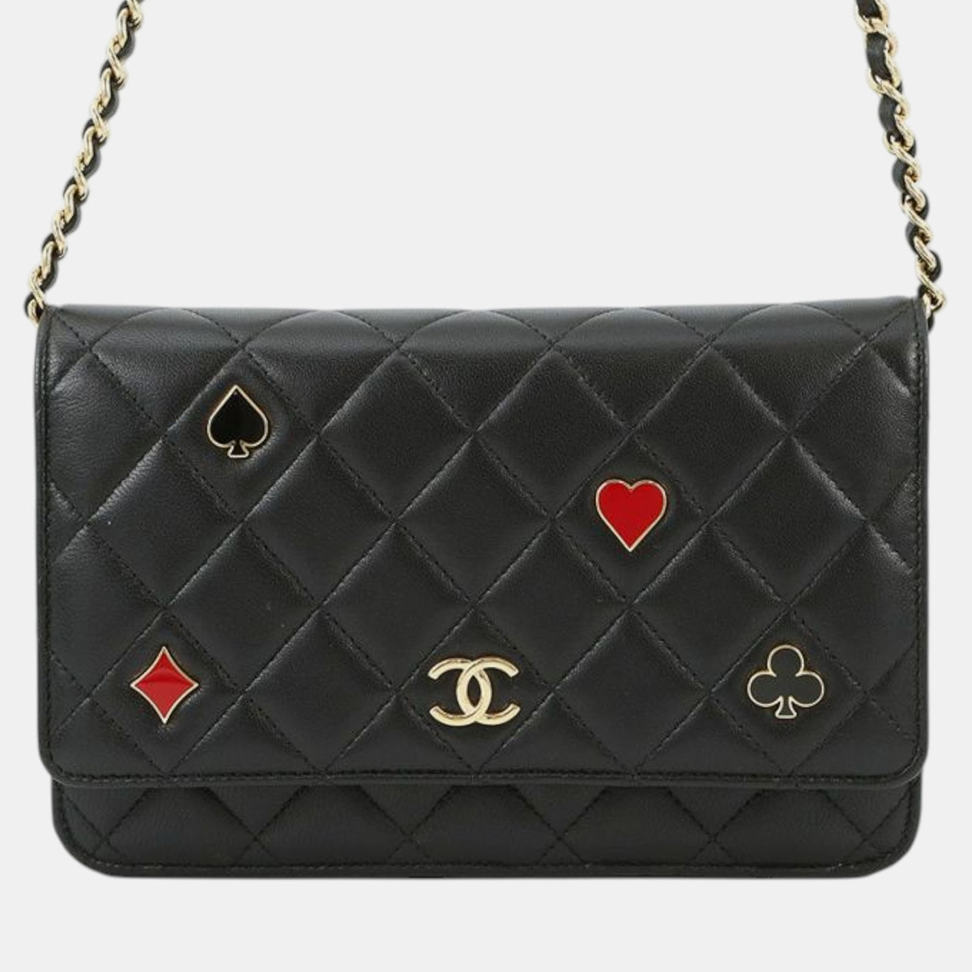 

Chanel Black CC Quilted Lambskin Coco Casino Wallet On Chain