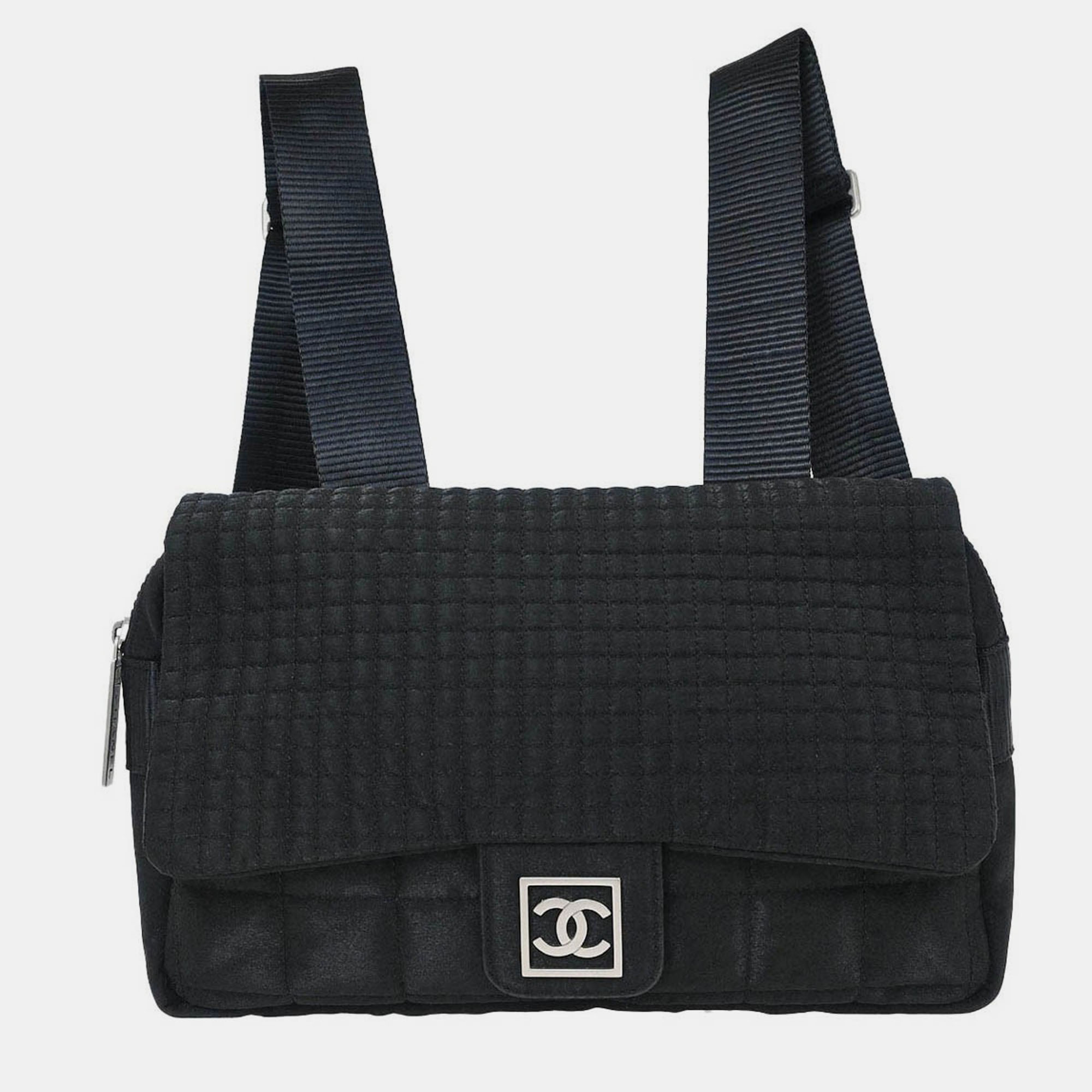 

Chanel Black Nylon Sport Line Choco Bar Backpack