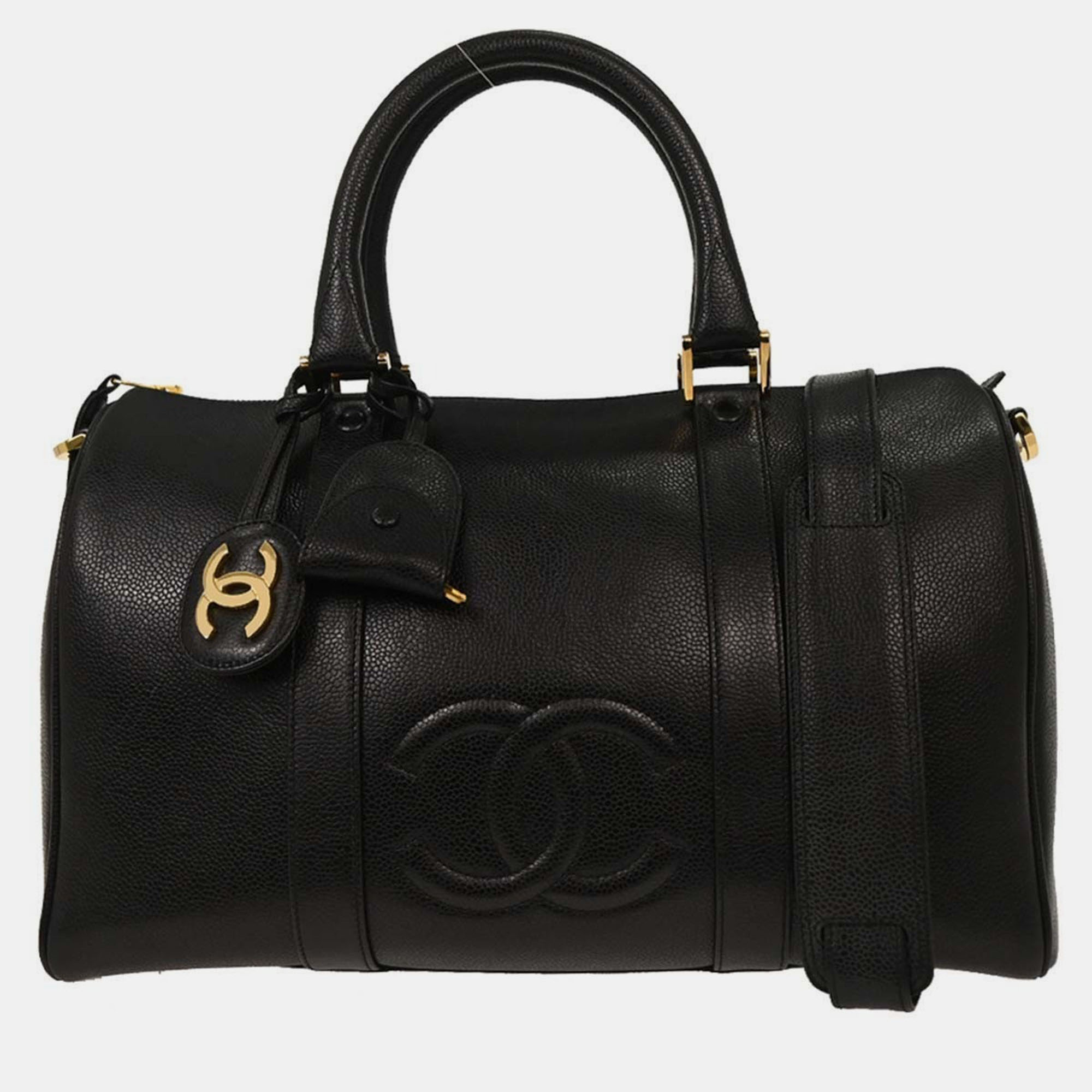 

Chanel Black Calfskin 2way Duffle Handbag