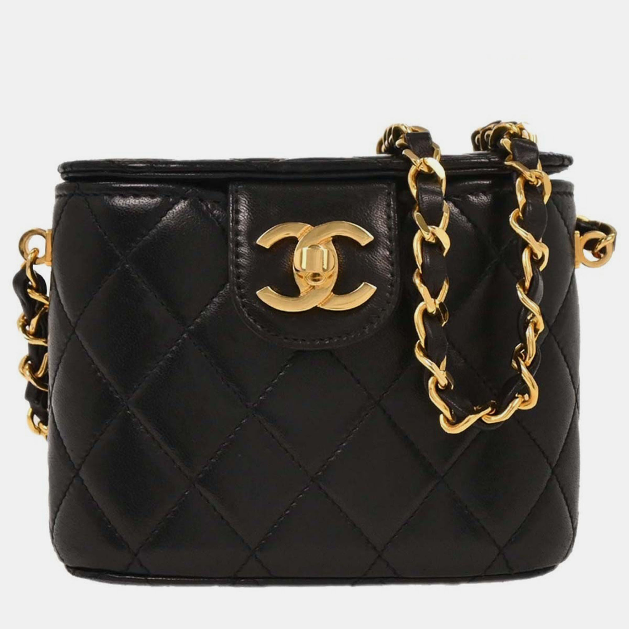 

Chanel Black Lambskin Vanity Shoulder Bag