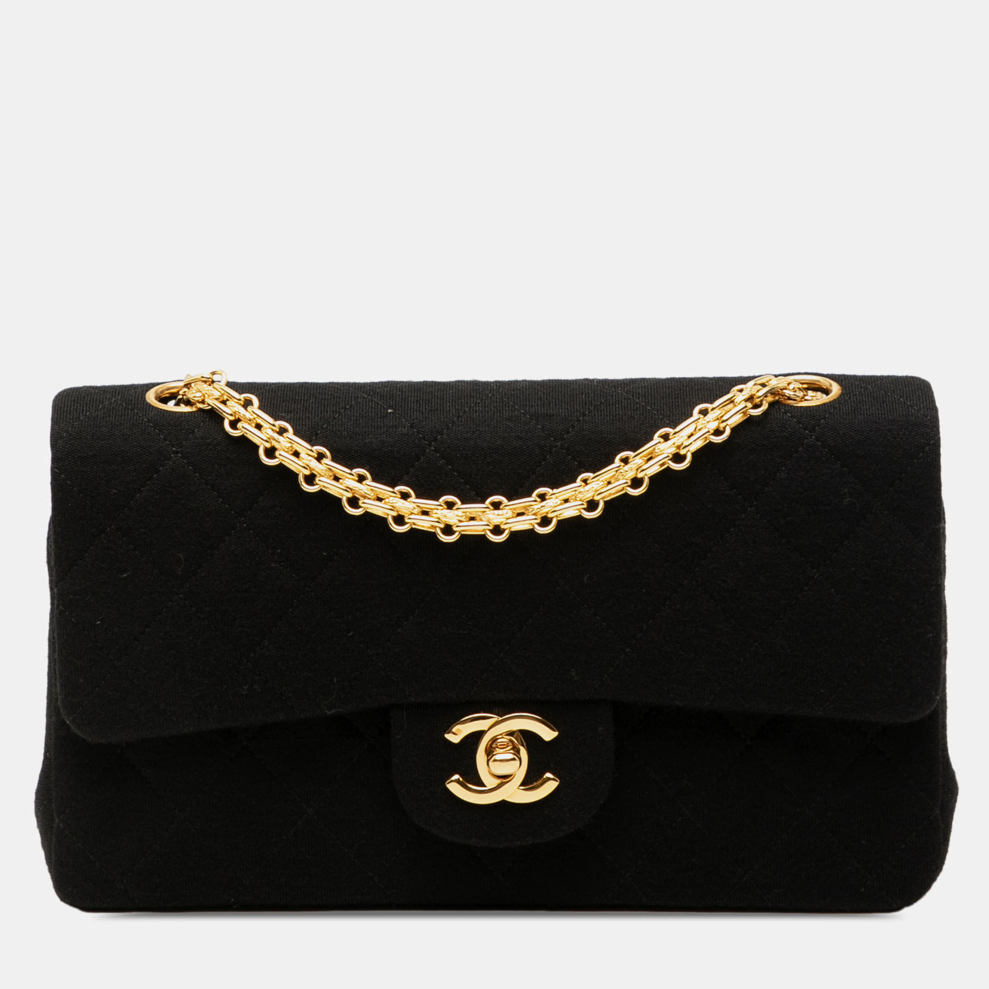 

Chanel Black Small Classic Jersey Double Flap