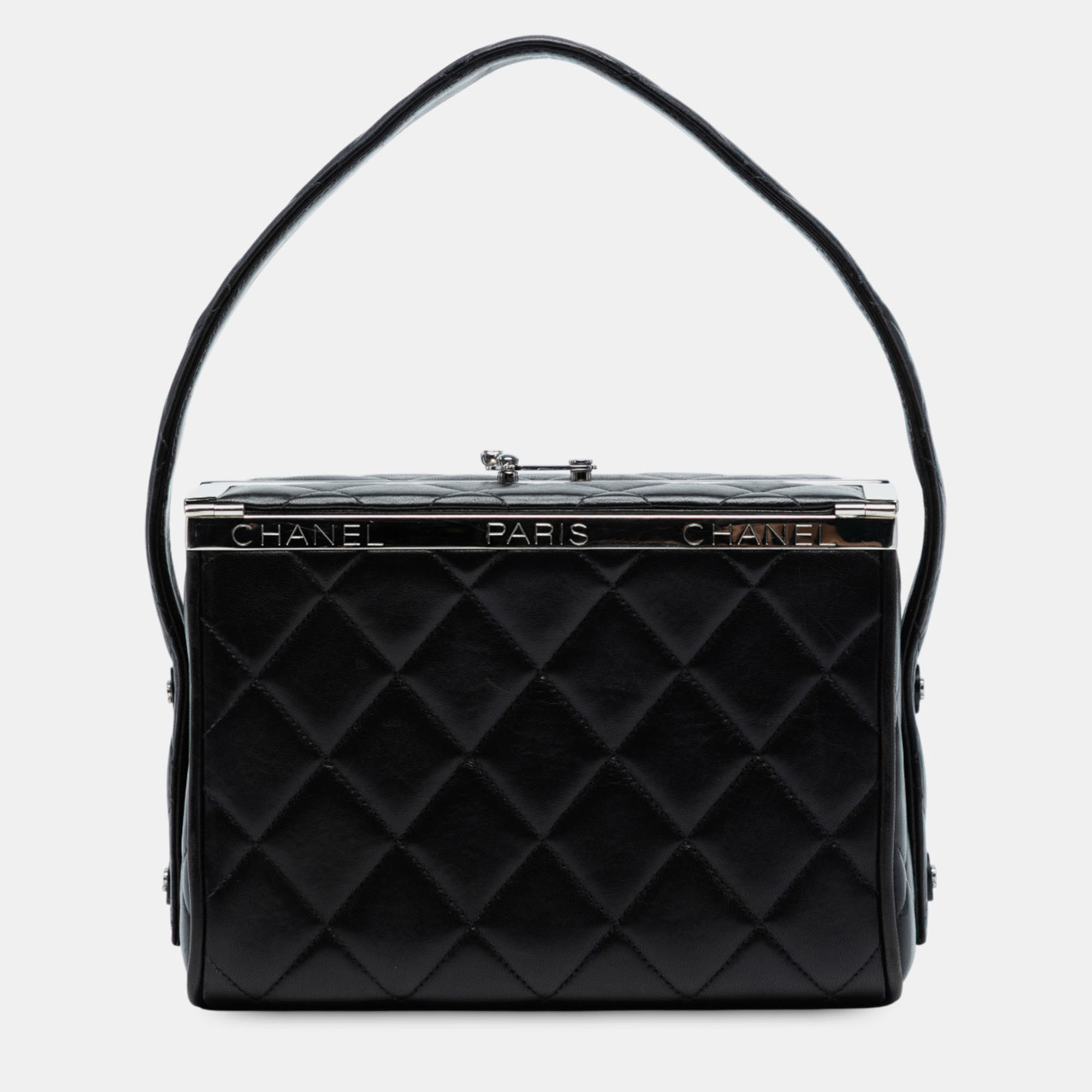 

Chanel Black Quilted Lambskin Leather Box Bag