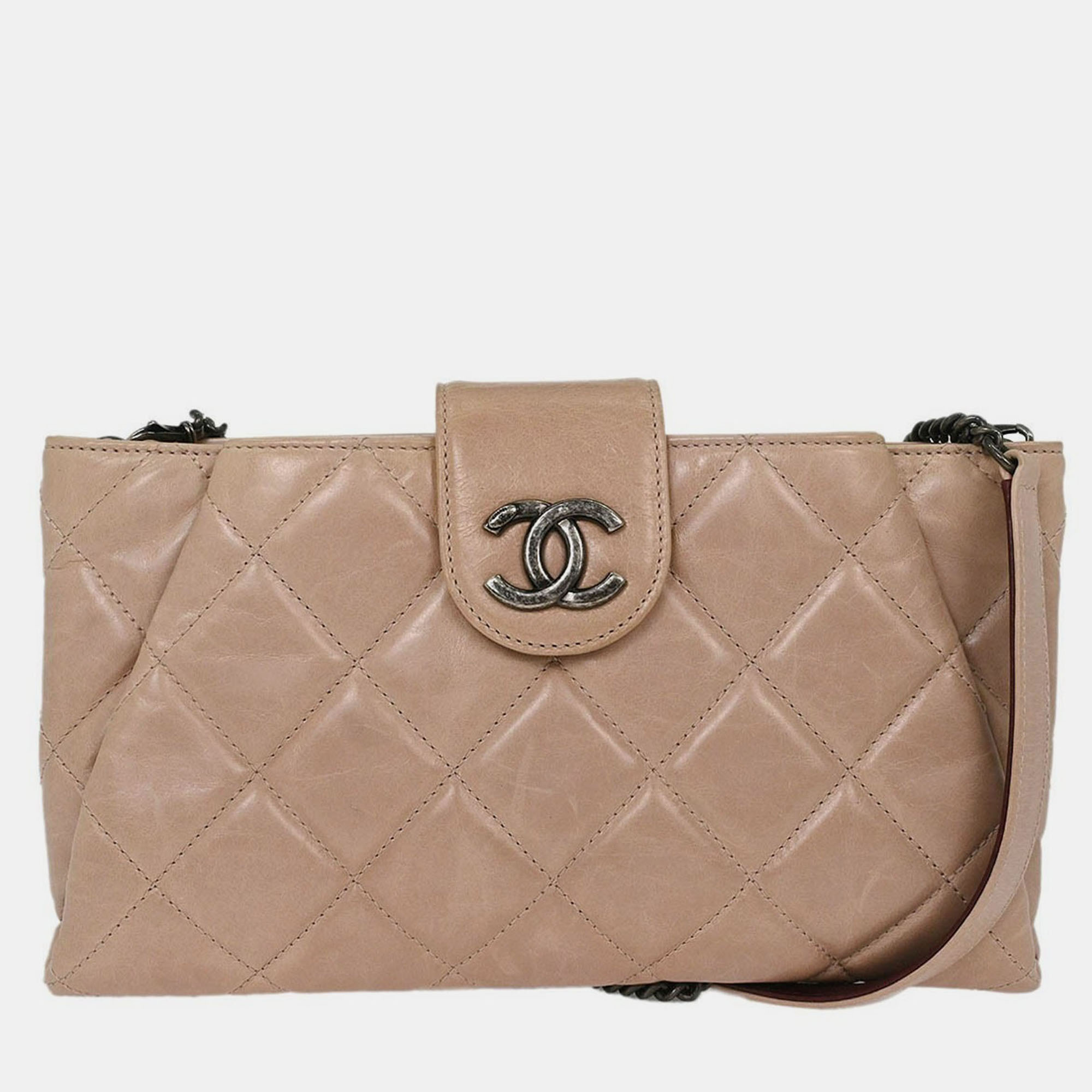 

Chanel Beige Calfskin Shoulder Bag