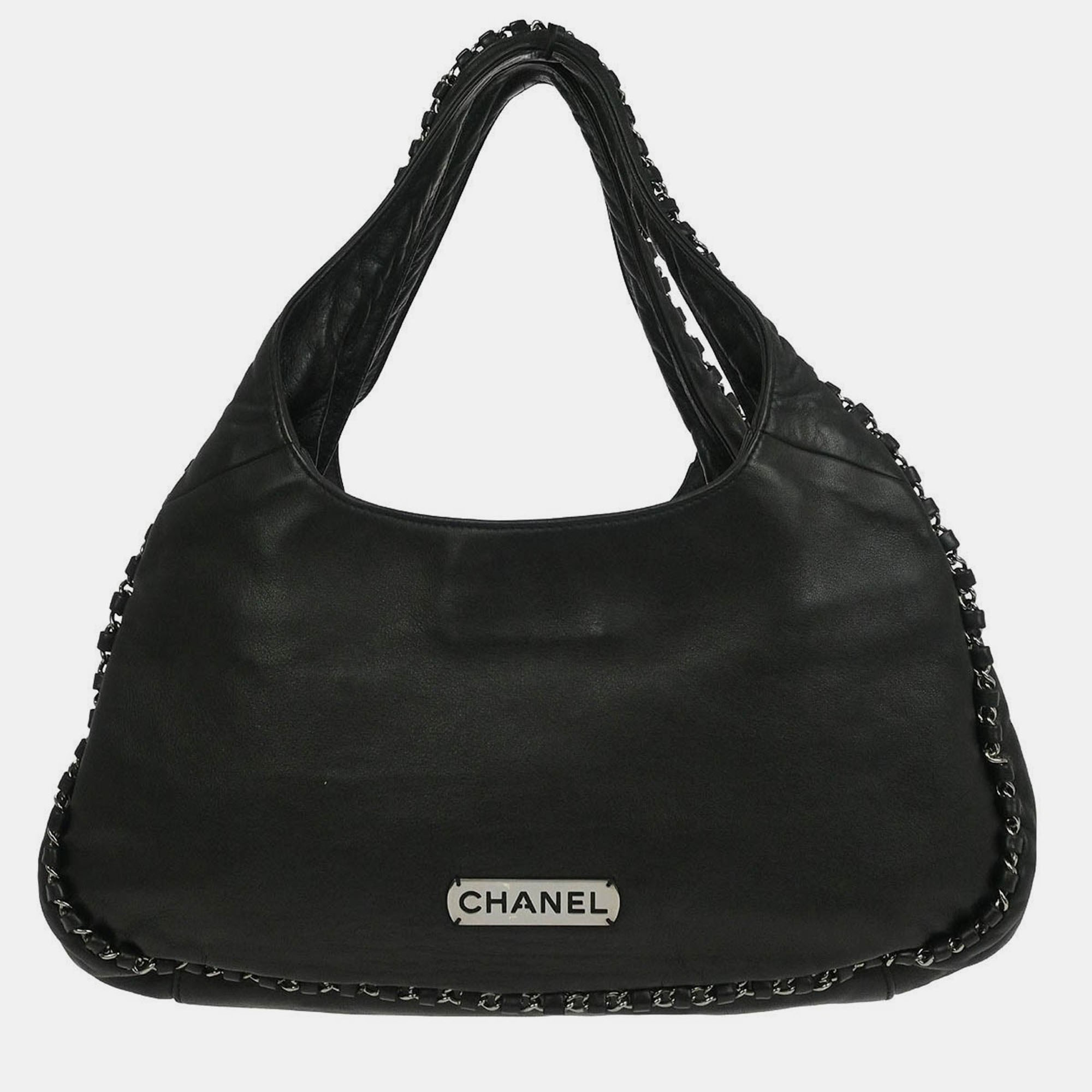 

Chanel Black Calfskin Around Chain Hobo Handbag