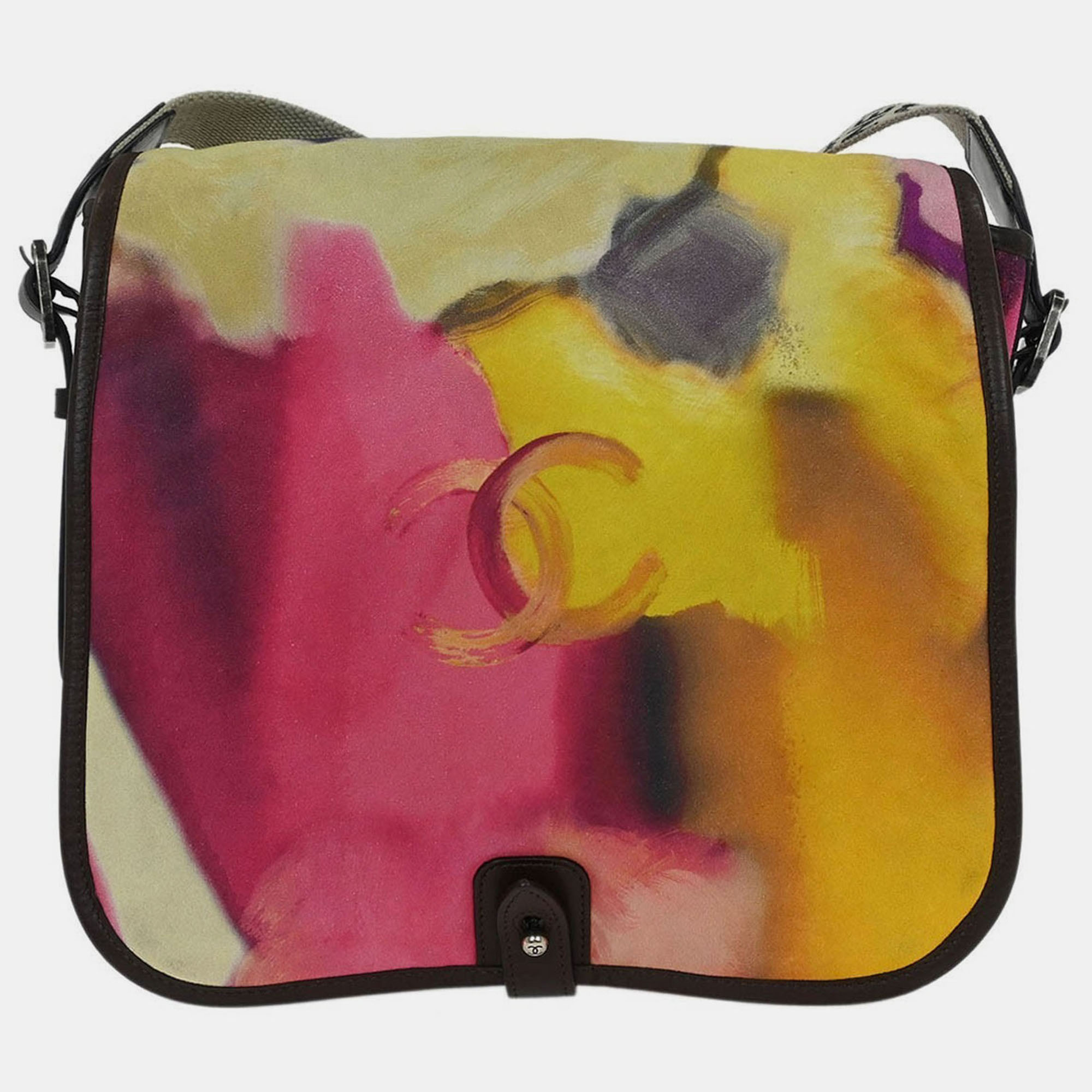 

Chanel Yellow Suede Flap Shoulder Bag, Multicolor