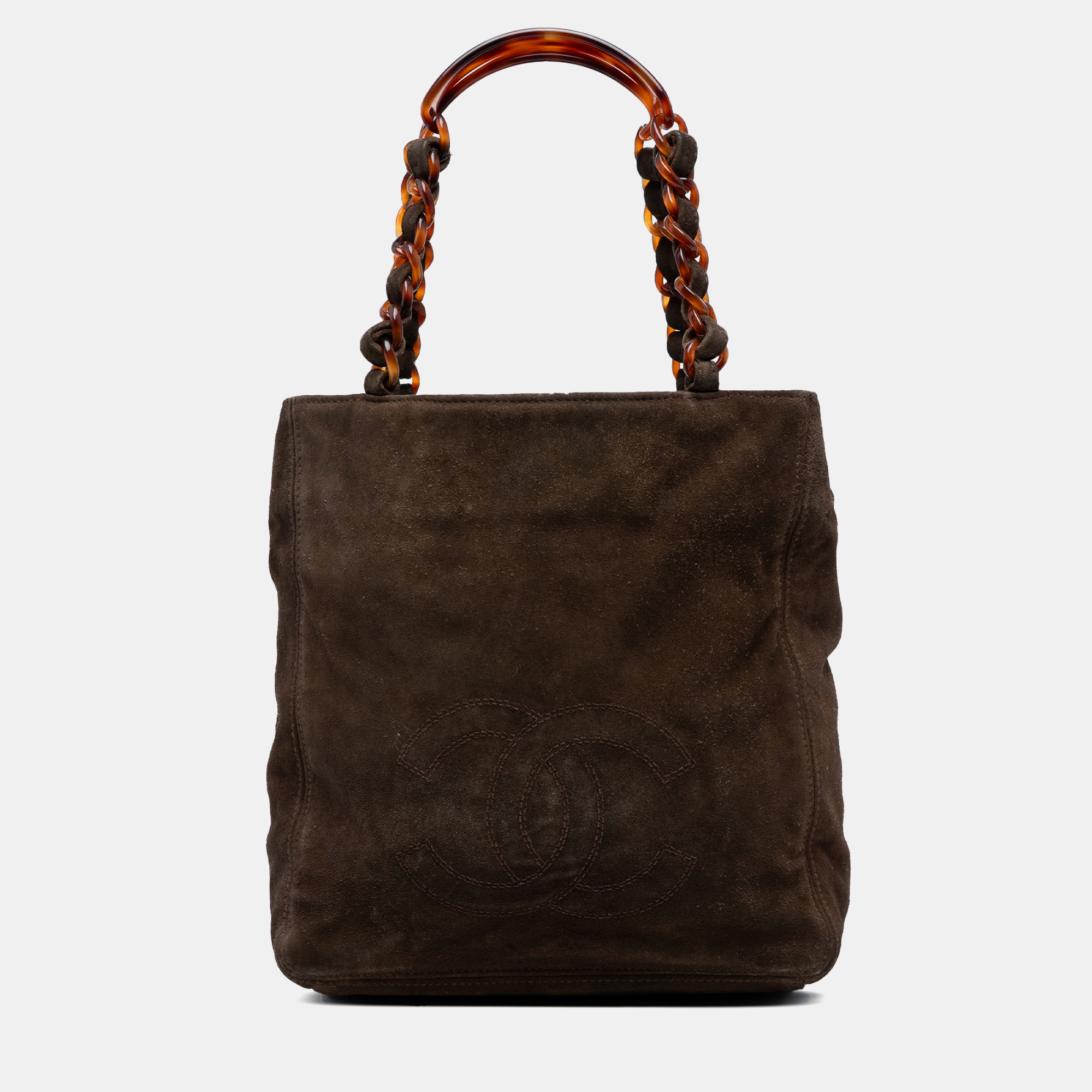 

Chanel Brown CC Suede Tote