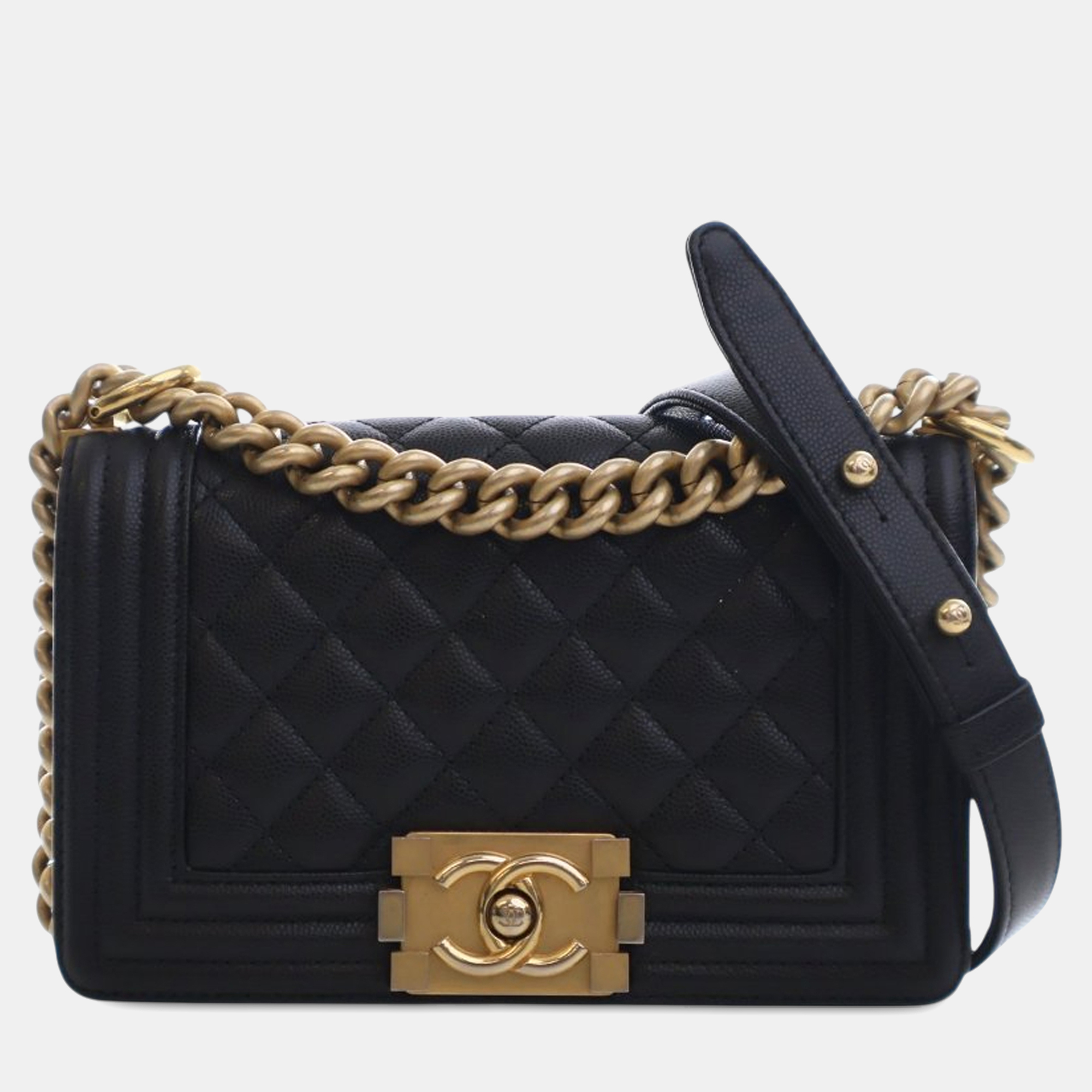 

Chanel Black Small Quilted Caviar Boy Flap