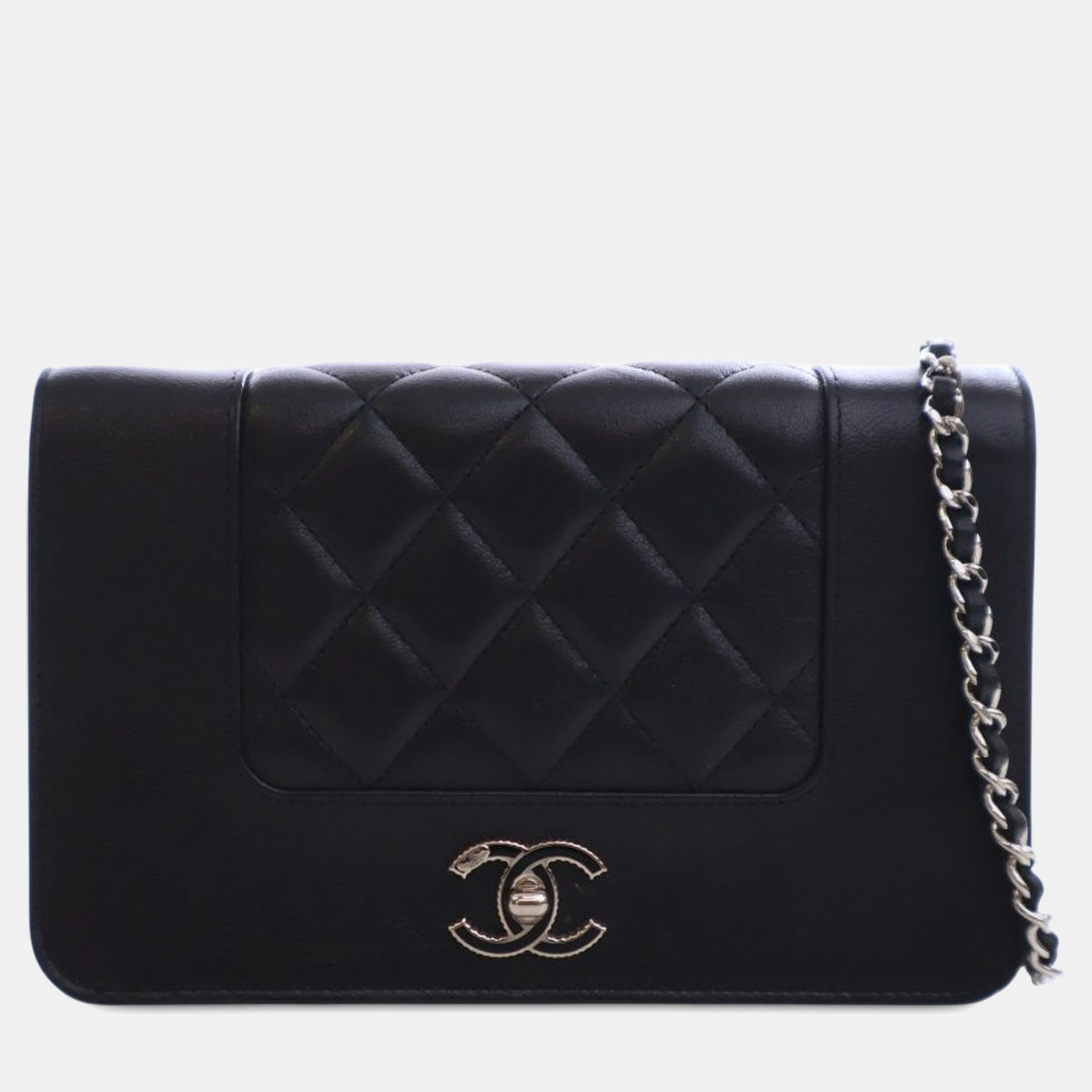 

Chanel Black Quilted Lambskin Mademoiselle Wallet on Chain