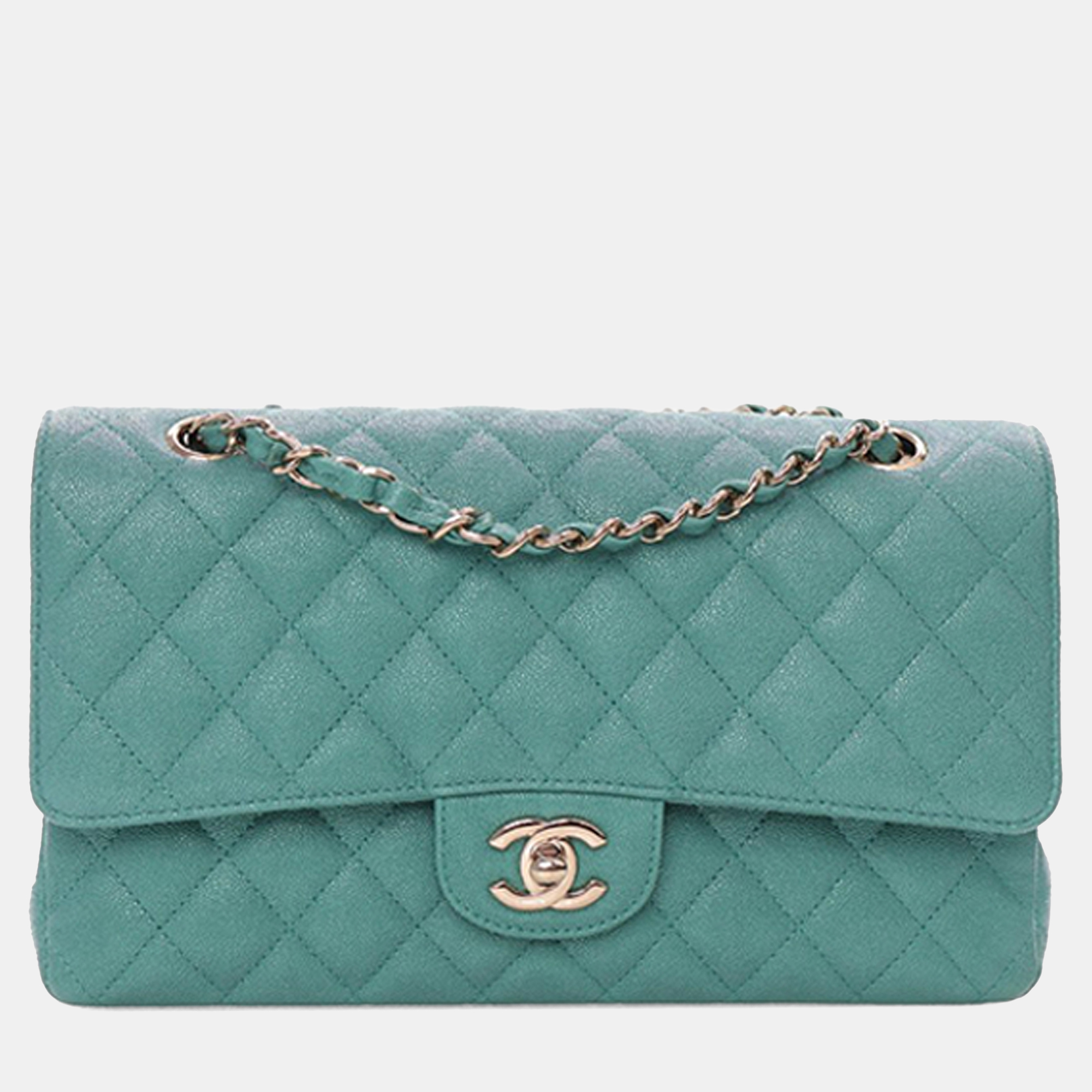 

Chanel Blue Medium Classic Iridescent Caviar Double Flap