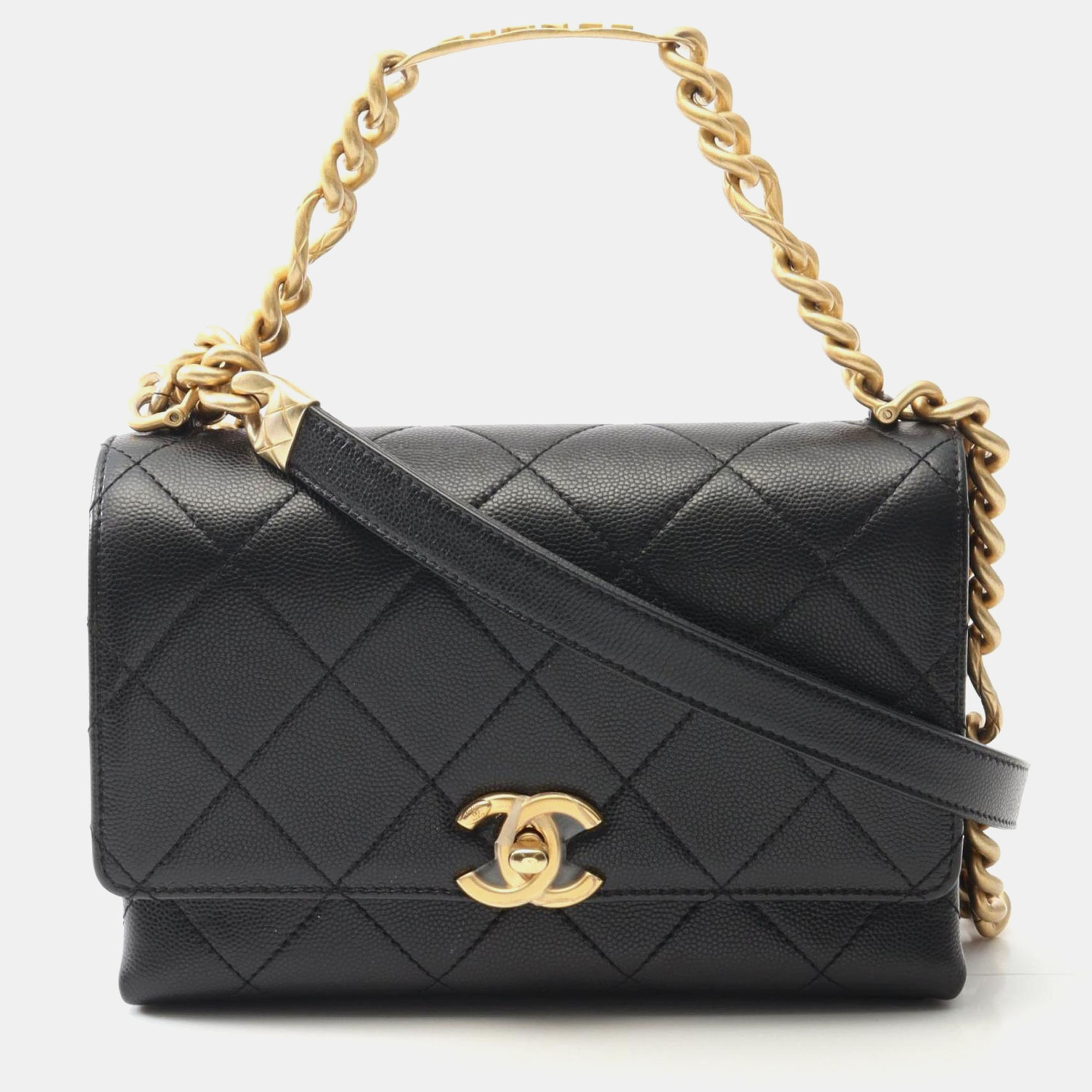 

Chanel Matelasse Shoulder Bag Calfskin Leather Black