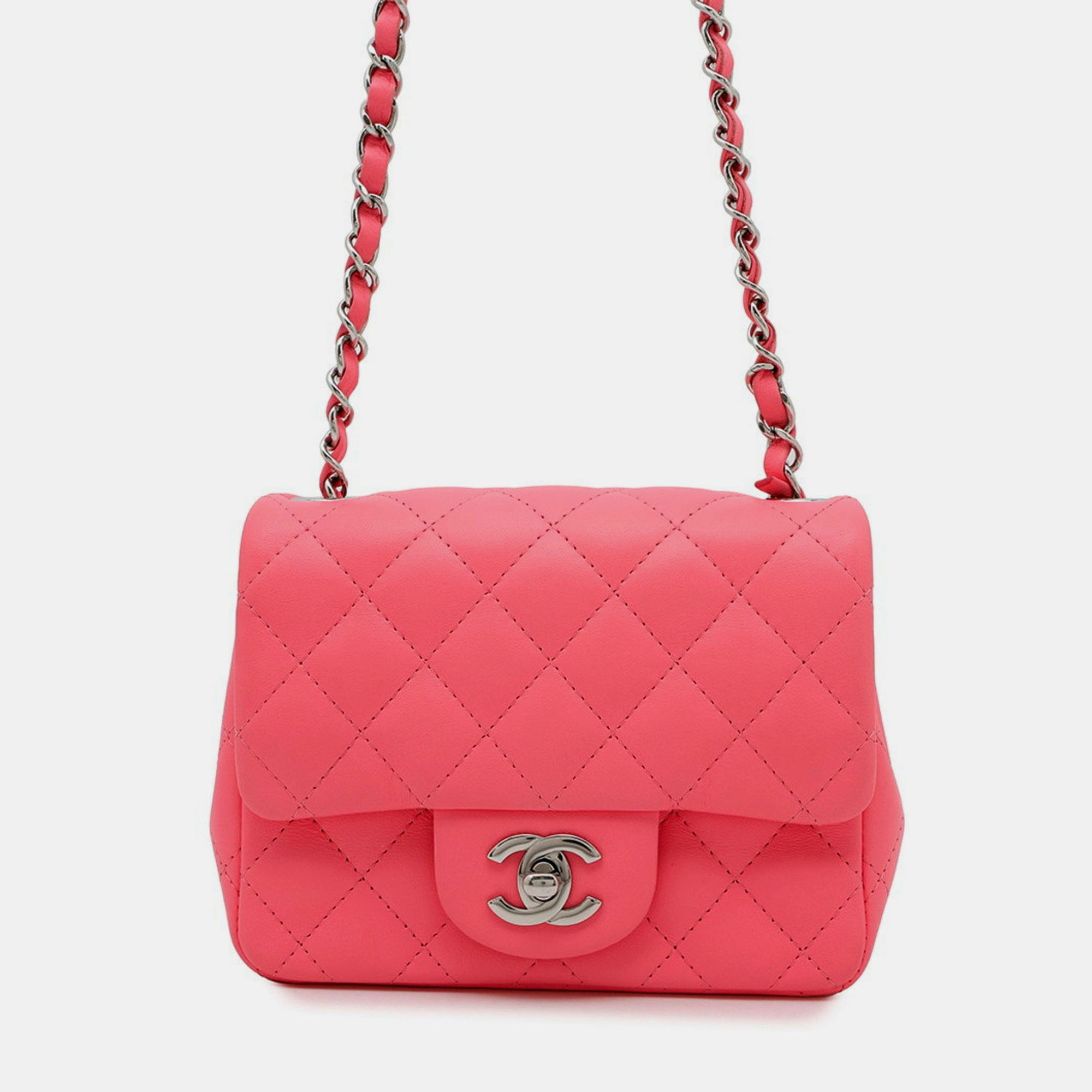 Pre Owned حقيبة شانيل كتف سلسلة صغيرة ماتلاسيه علامة كوكو جلد حملان