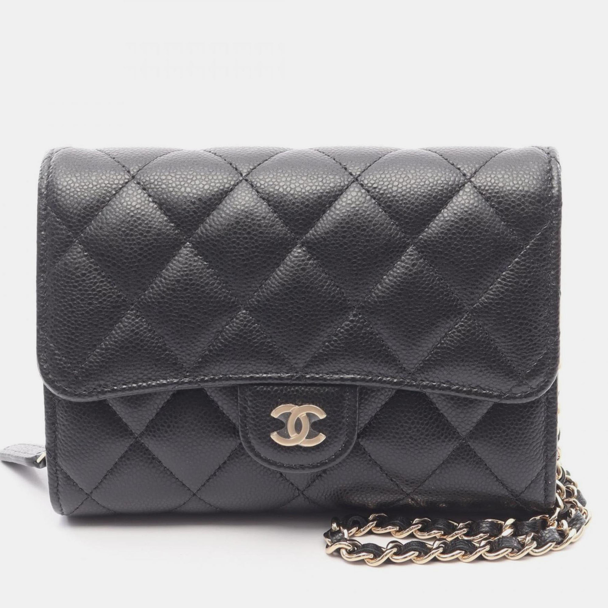 

Chanel Matelasse Shoulder Bag Calfskin Leather Black
