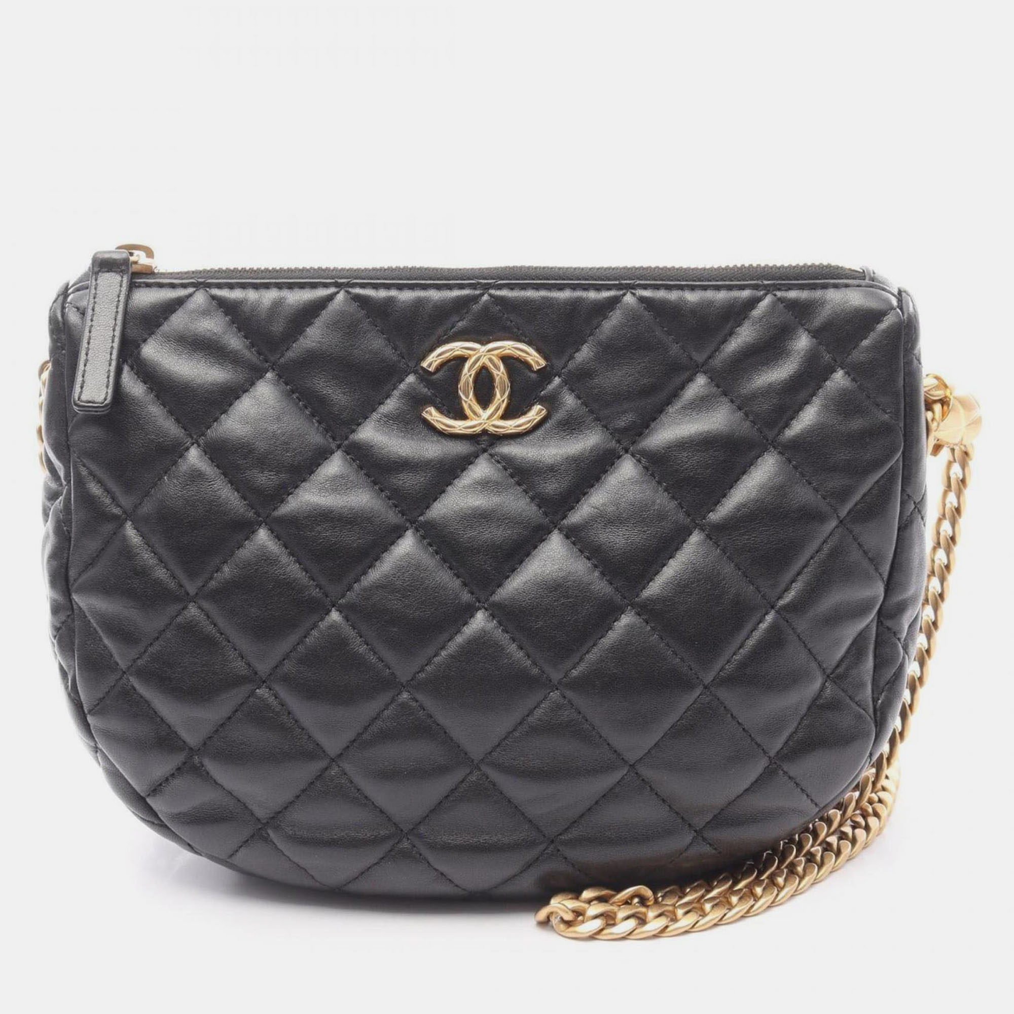 

Chanel Matelasse Small Hobo Bag Shoulder In Lambskin Leather Black