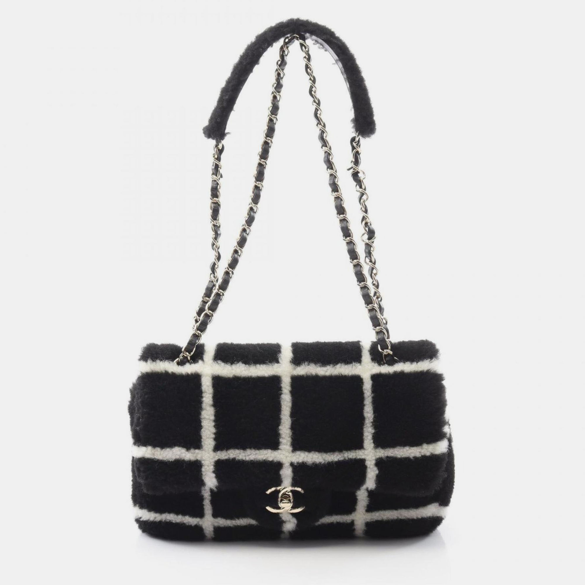 

Chanel Coco Mark Shoulder Bag Mouton Black And White