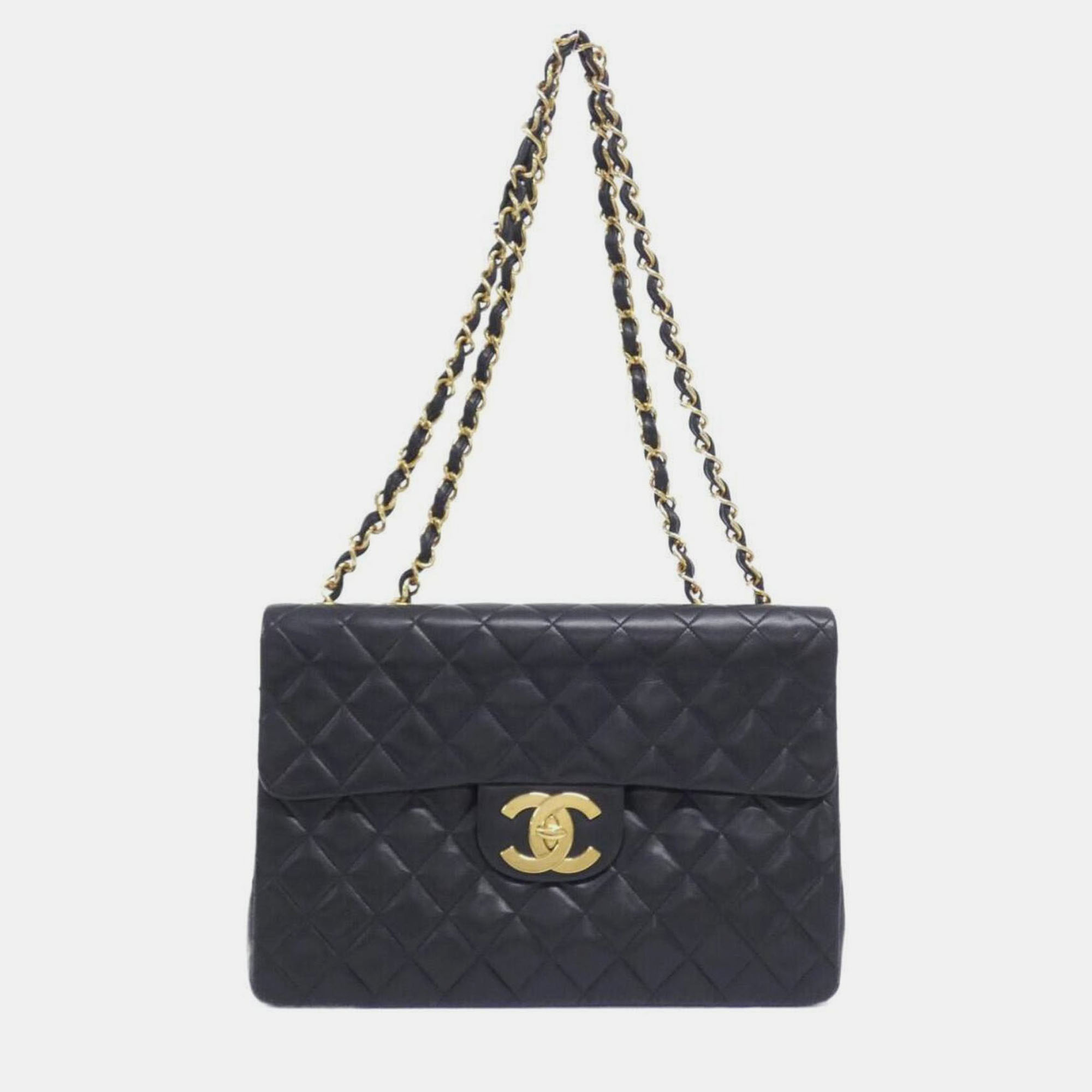 

Chanel Black Lambskin Leather Shoulder Bag