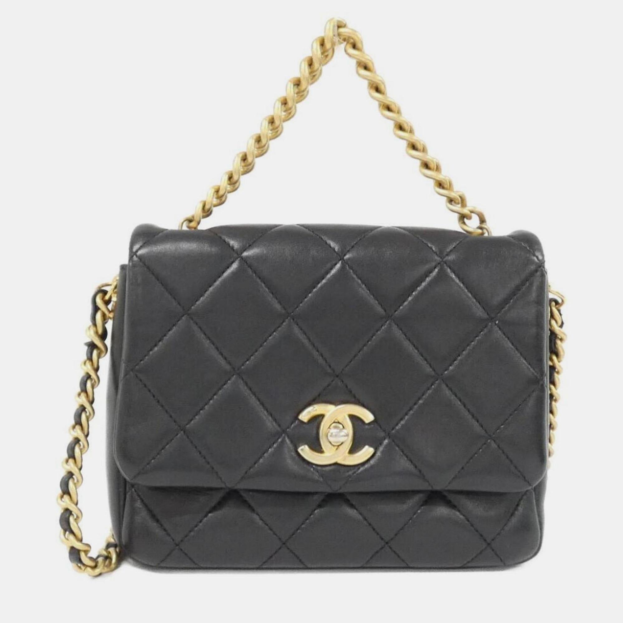 

Chanel Lambskin Leather Shoulder Bag, Black