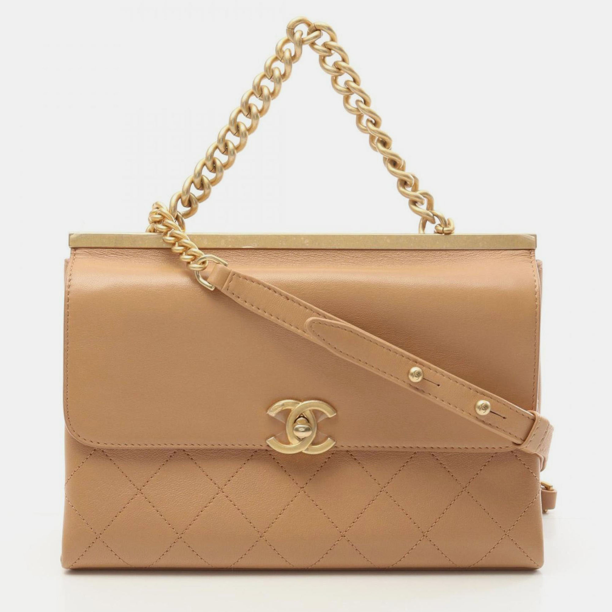

Chanel Matelasse Shoulder Bag Lambskin Leather Beige