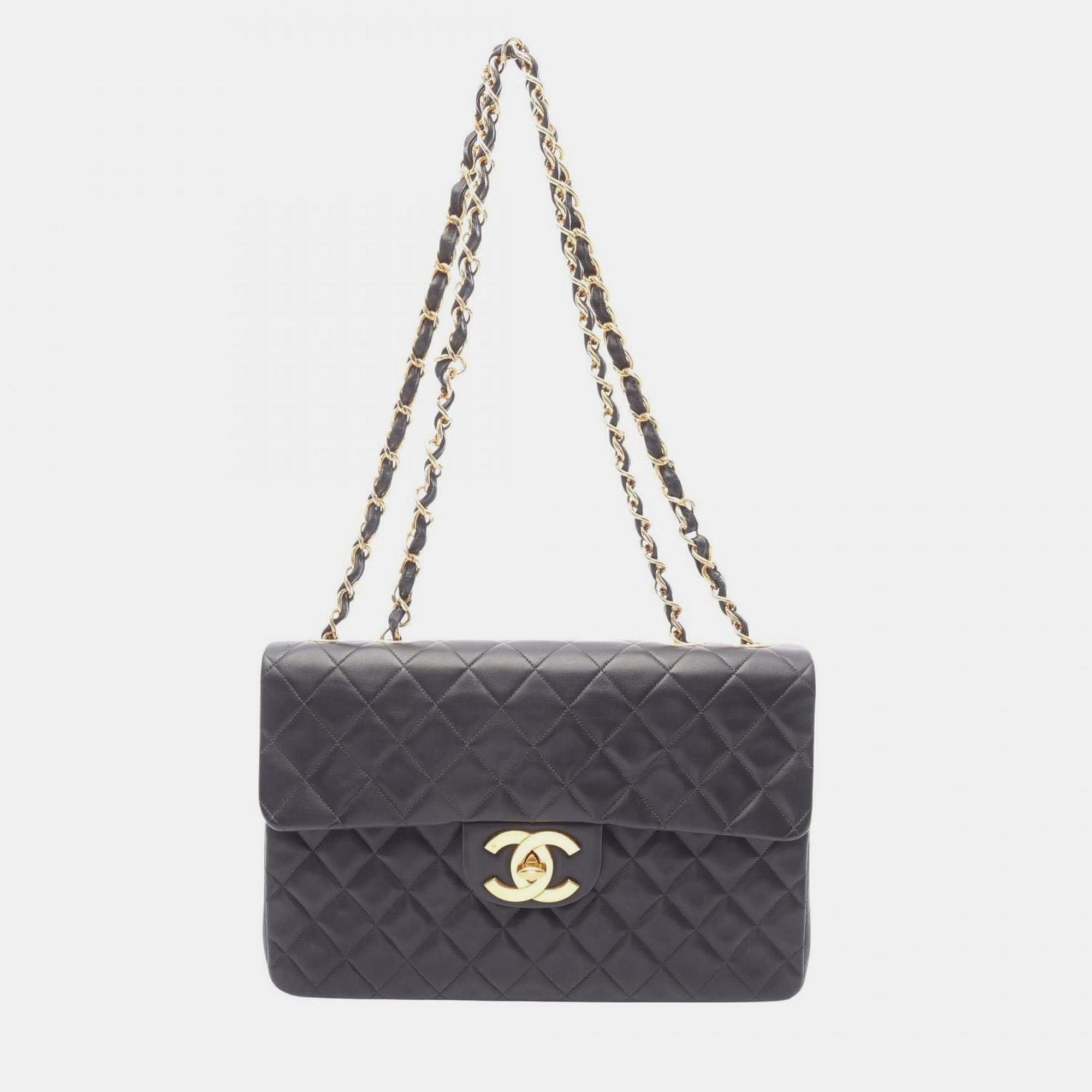 

Chanel Deca Matelasse 34 Shoulder Bag Lambskin Leather Black