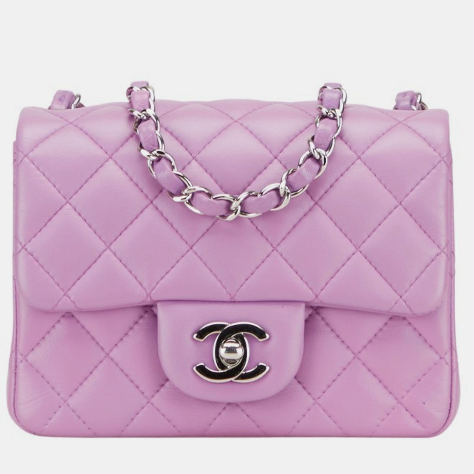 

Chanel Matelasse Coco Mark Single Flap Chain Shoulder Bag In Purple Lambskin