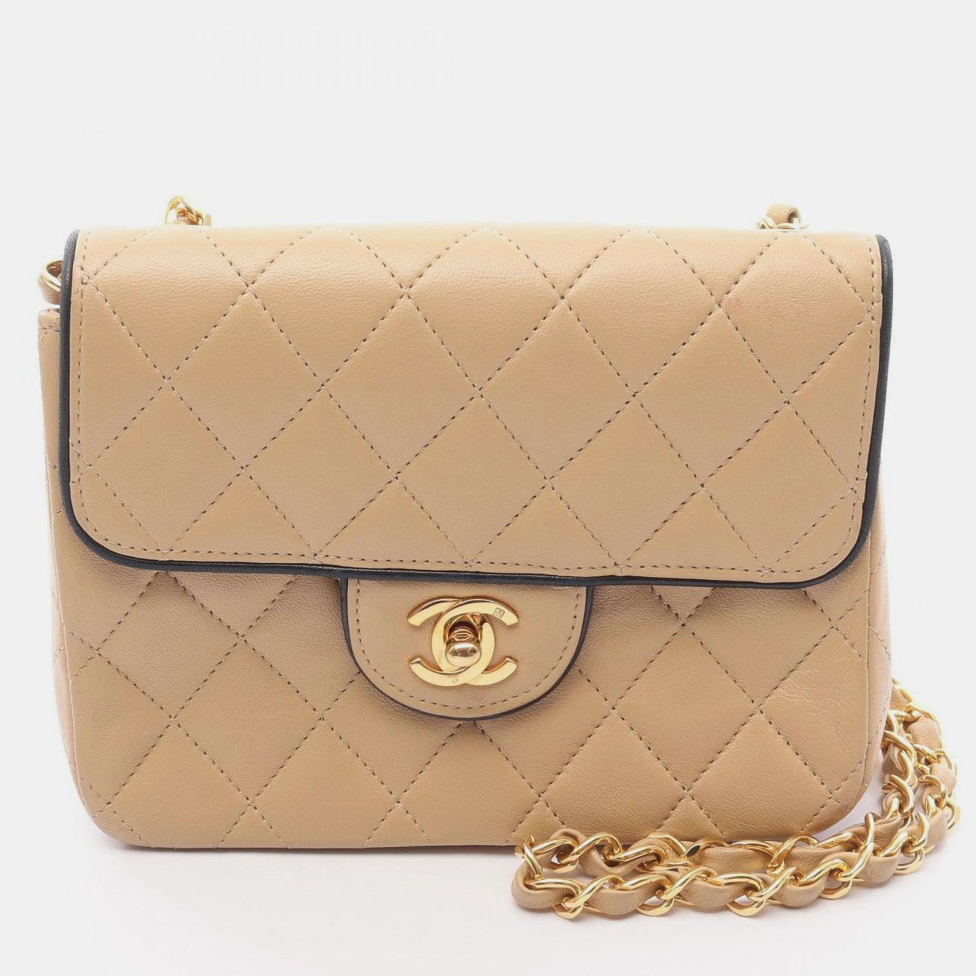 

Chanel Mini Matelasse Shoulder Bag Lambskin Leather Beige And Black
