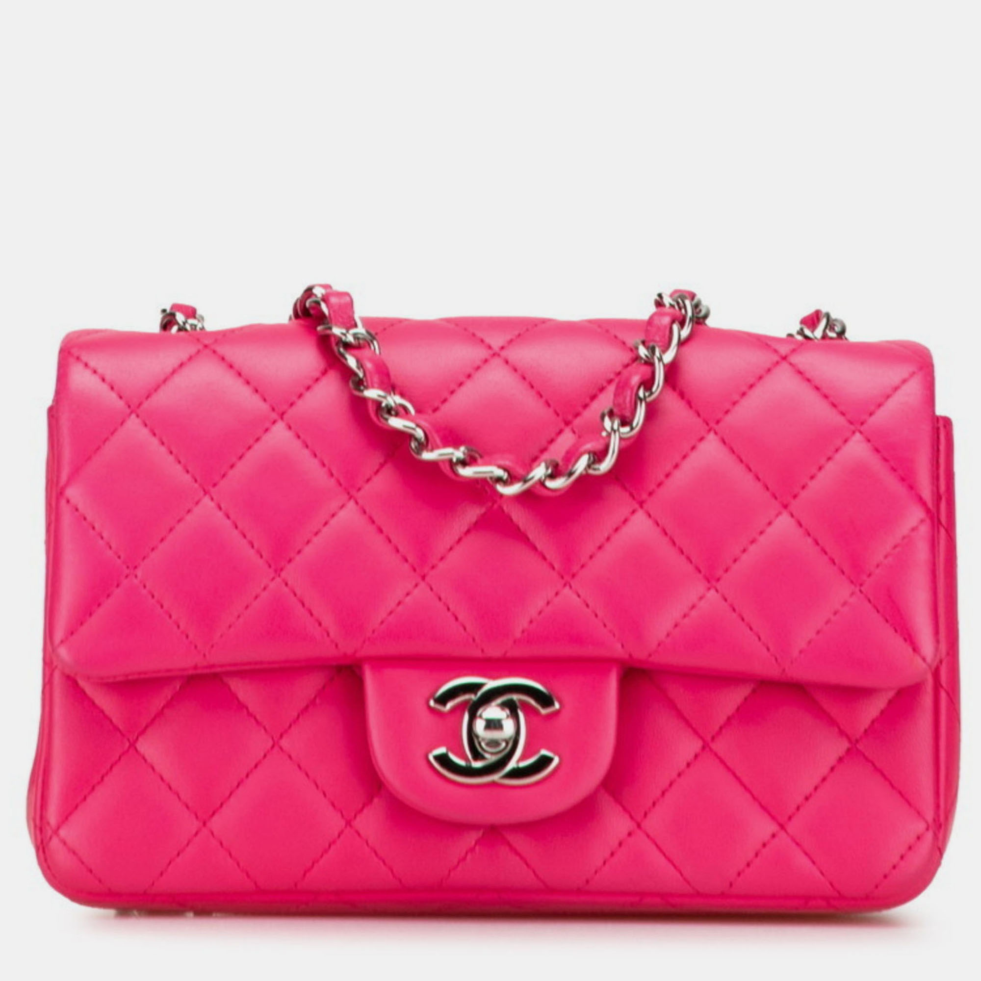 

Chanel Matelasse 20 Coco Mark Crossbody Chain Shoulder Bag In Pink Lambskin