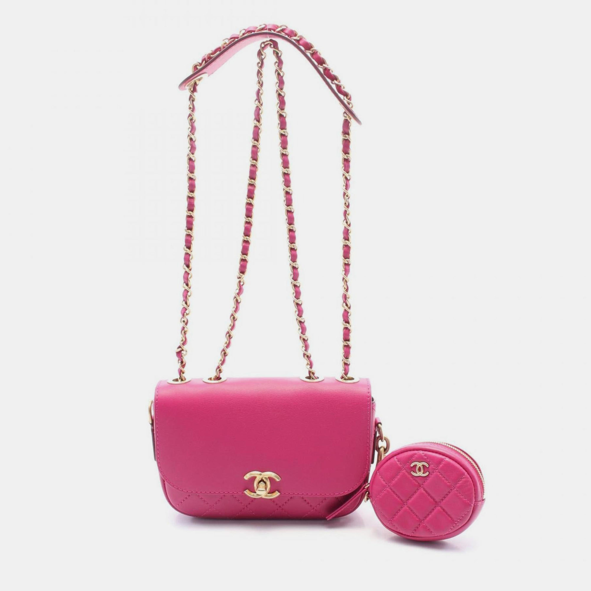 

Chanel Matelasse Shoulder Bag Leather Pink