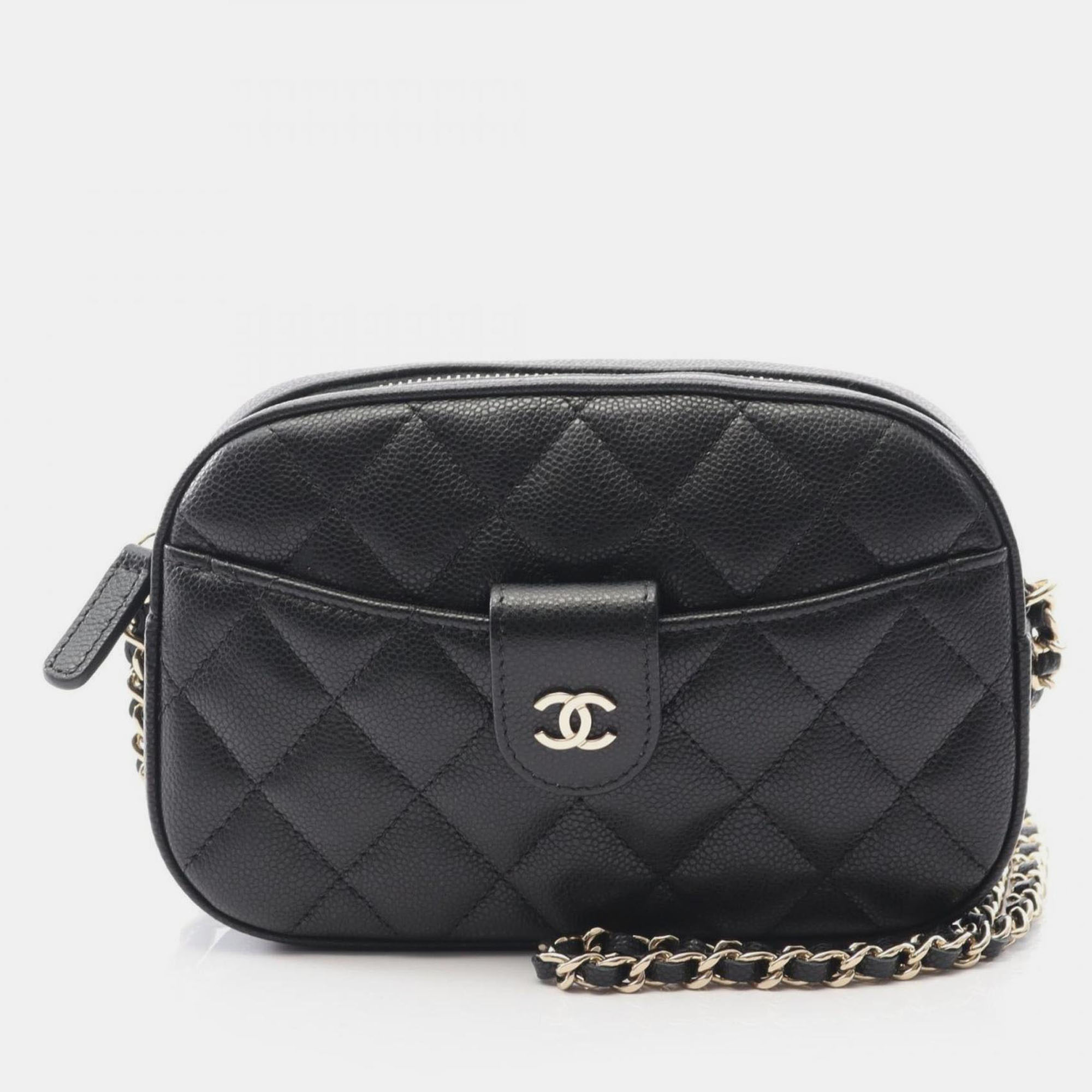 

Chanel Matelasse Shoulder Bag In Grained Calfskin Leather Black