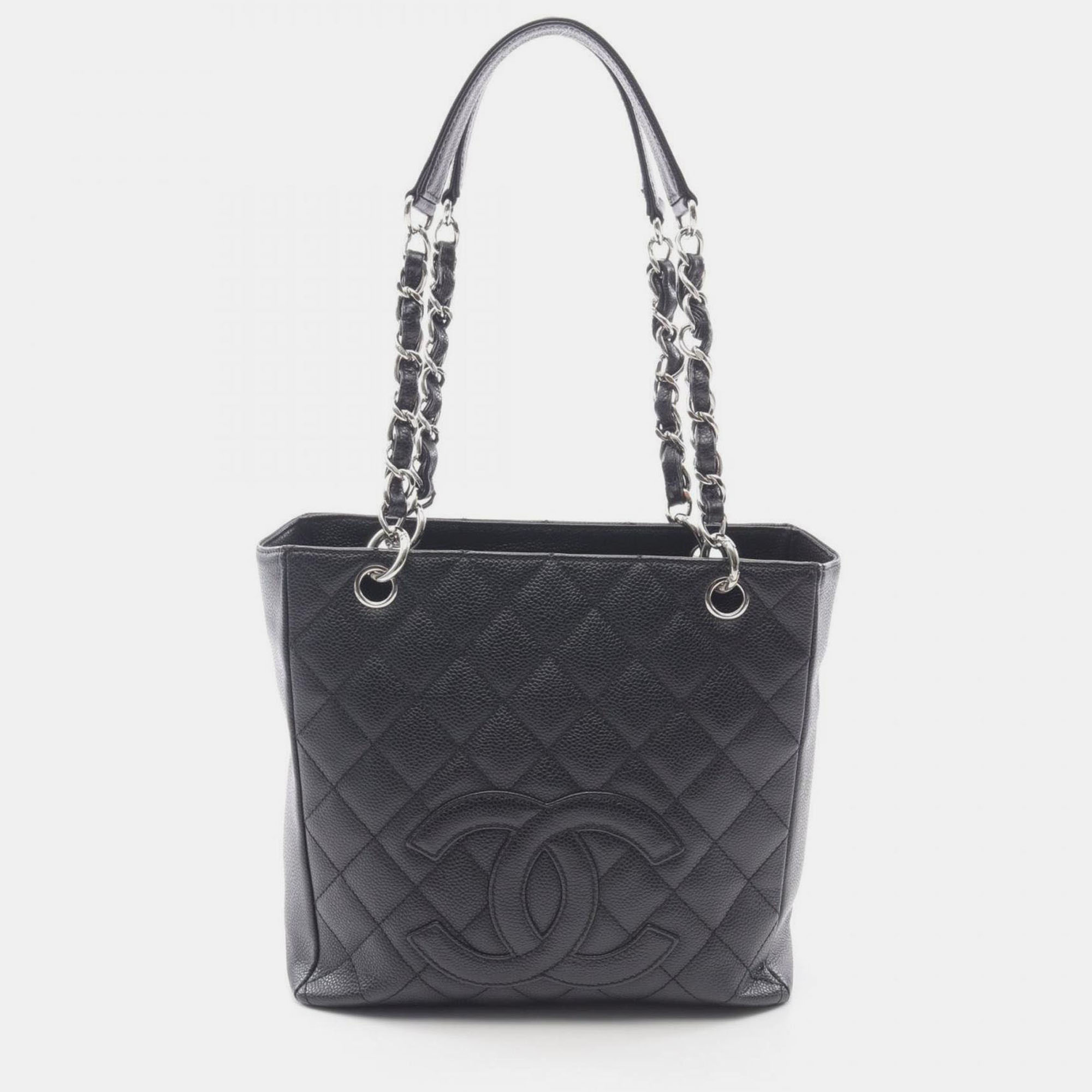 Click to view more detailed imagery on our partner's website Pre-owned Chanel Matelasse Pst Tote Bag In Calfskin Leather Black