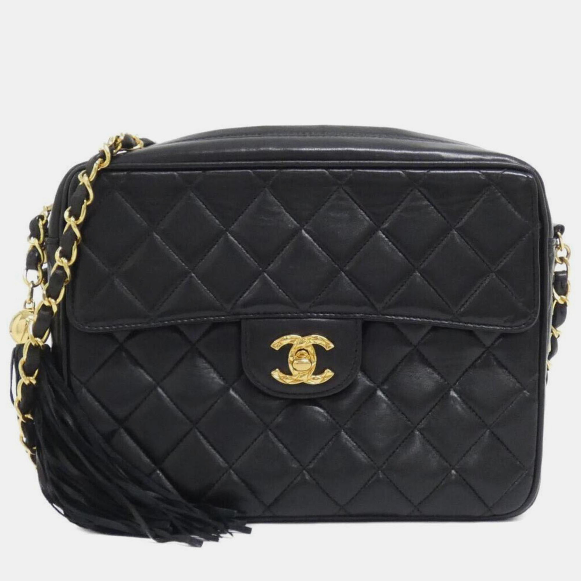 

Chanel Black Lambskin Leather Shoulder Bag