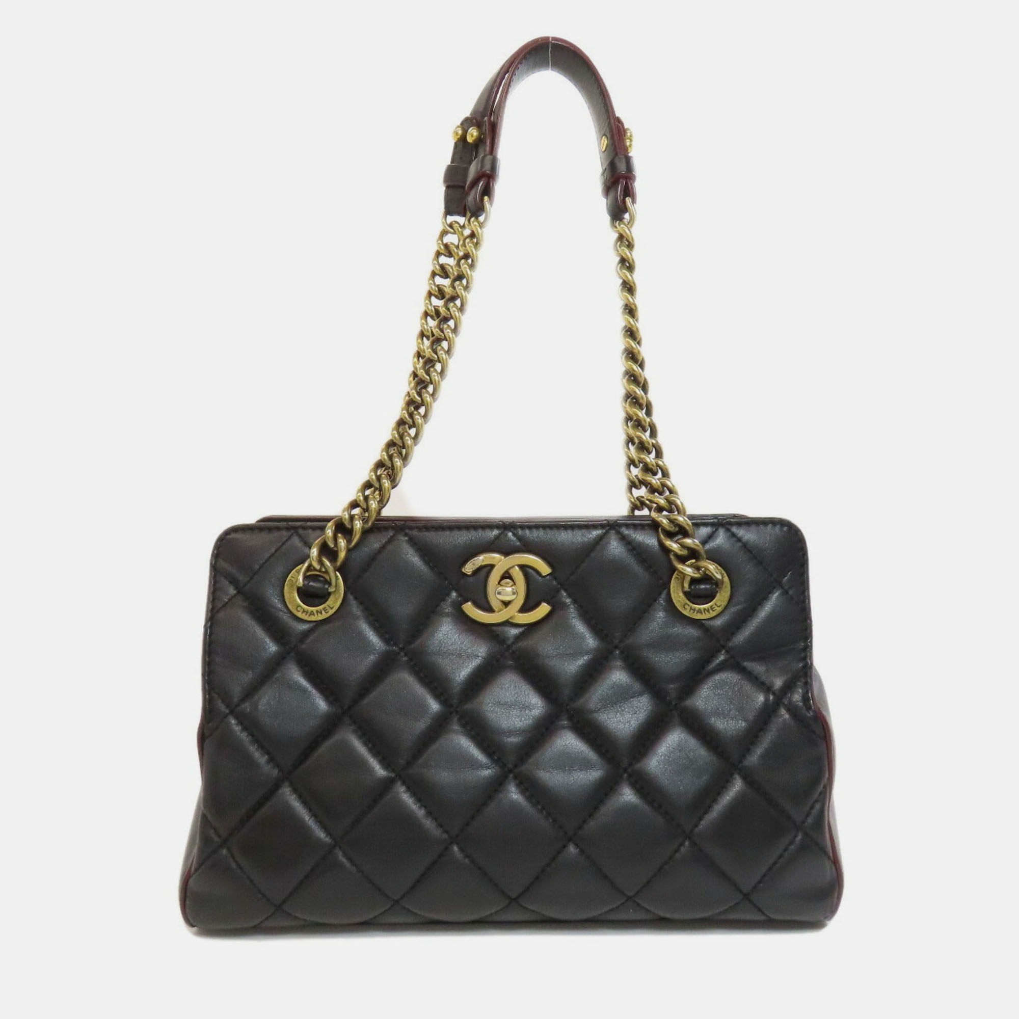 

Chanel Chain Bag Matelasse Shoulder Black Lambskin