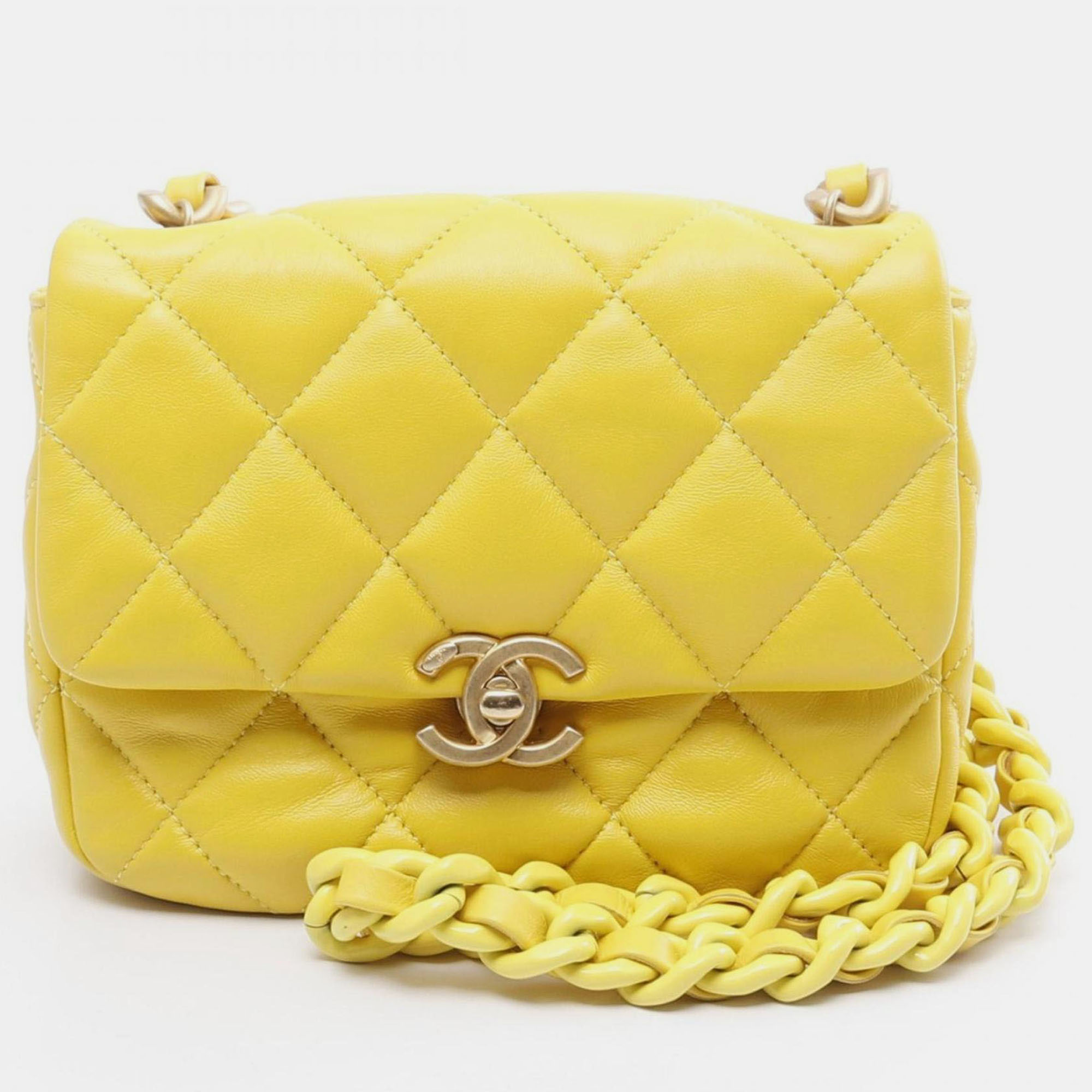 

Chanel Mini Matelasse Shoulder Bag Lambskin Leather Yellow