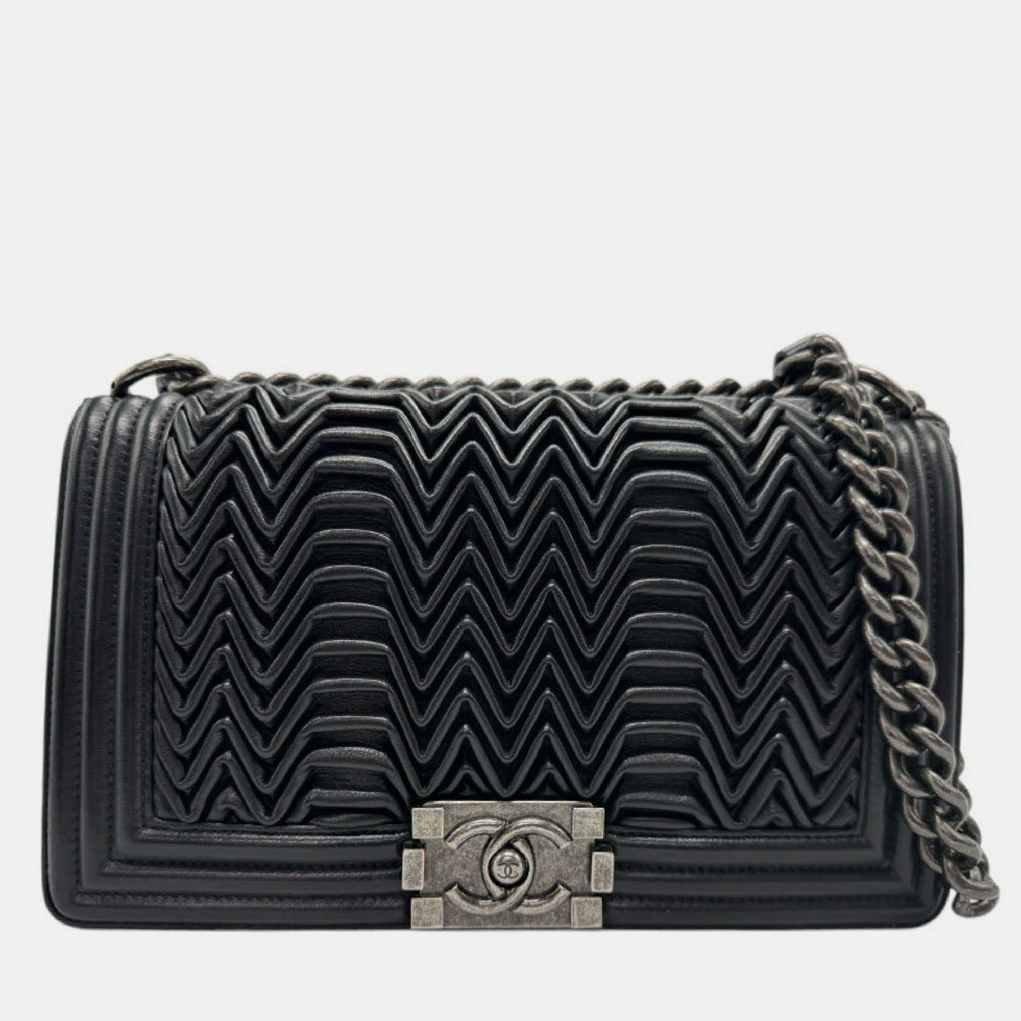 

Chanel Shoulder Bag Boy Chanel Leather Metal Black